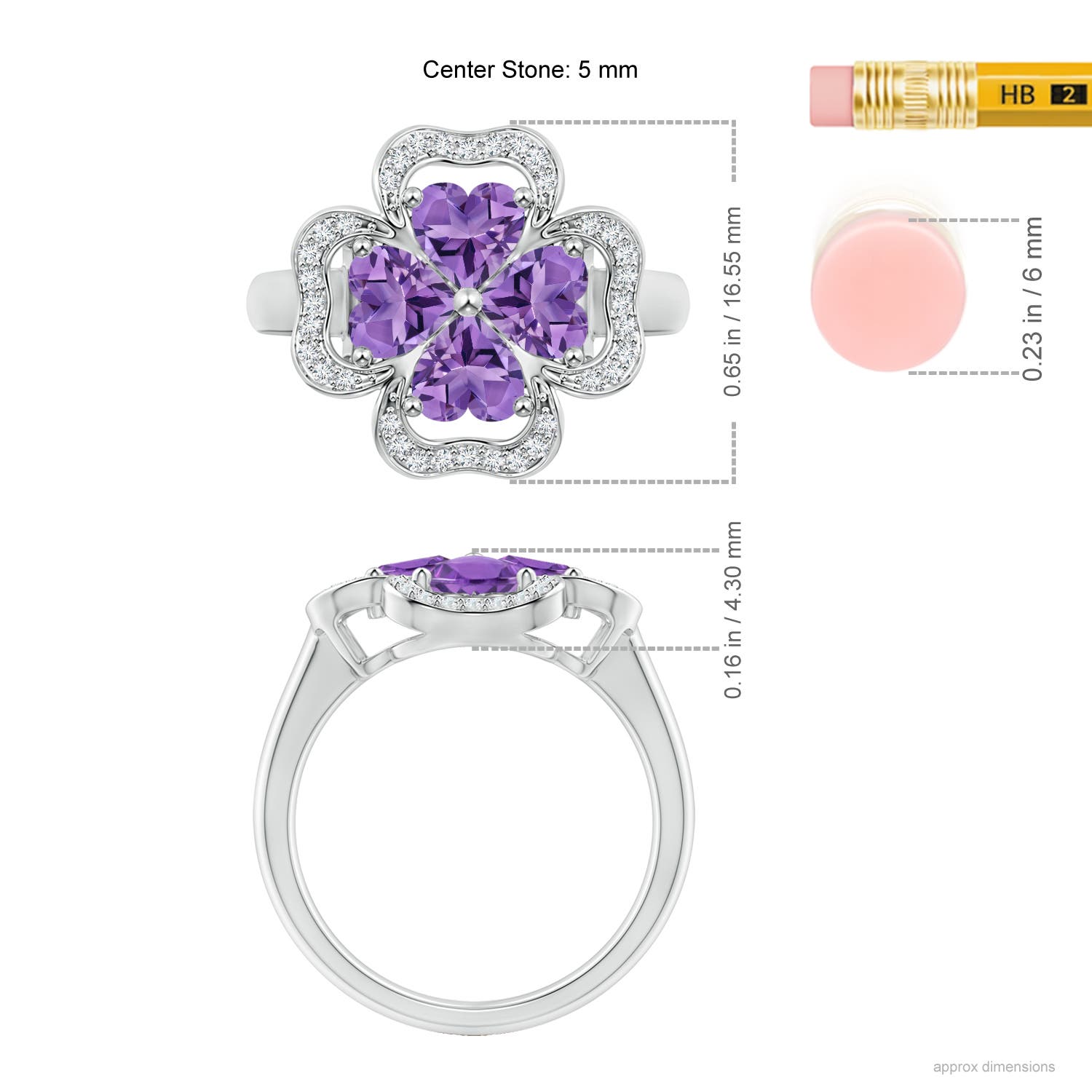 AA - Amethyst / 1.57 CT / 14 KT White Gold