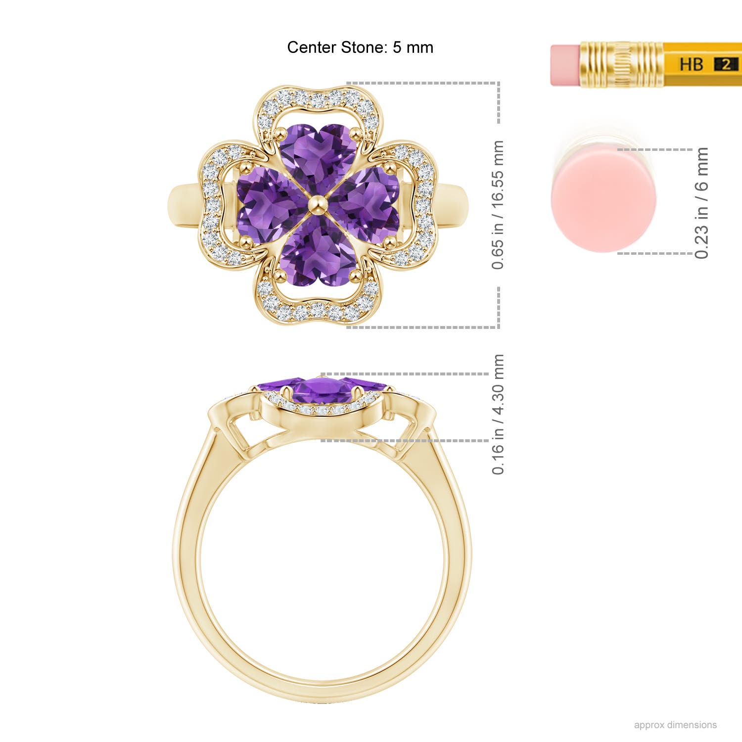 AAA - Amethyst / 1.57 CT / 14 KT Yellow Gold