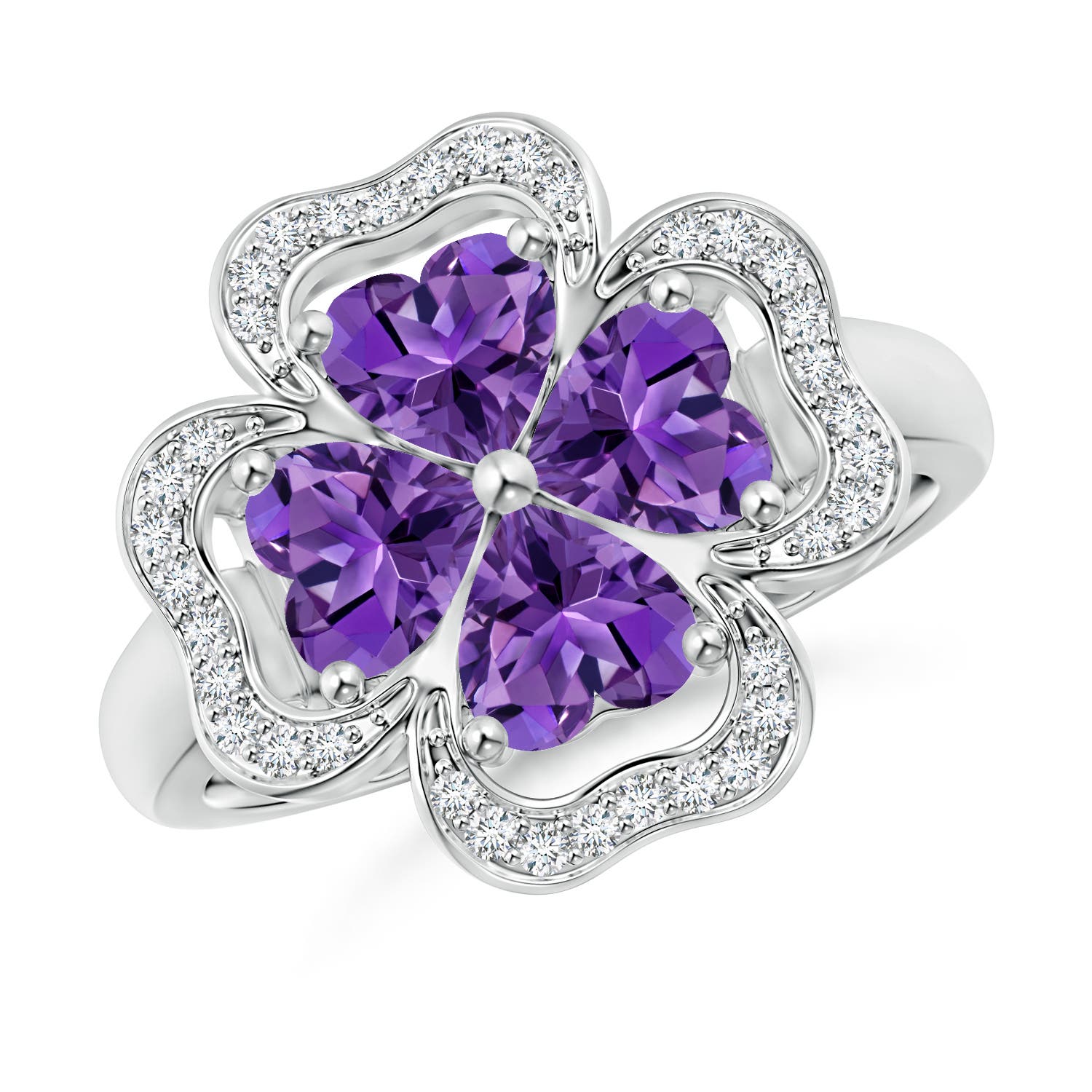 AAAA - Amethyst / 1.57 CT / 14 KT White Gold