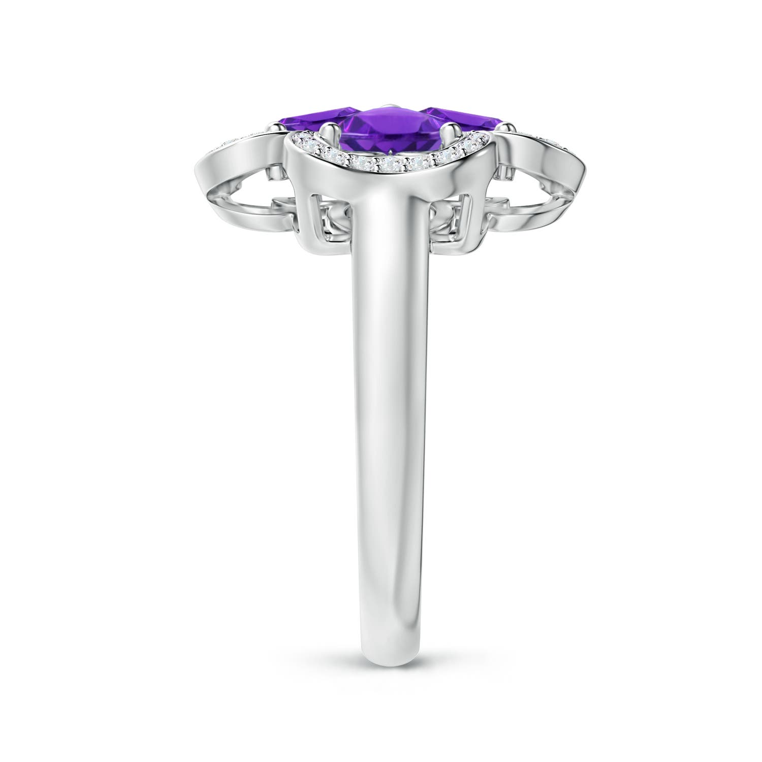 AAAA - Amethyst / 1.57 CT / 14 KT White Gold