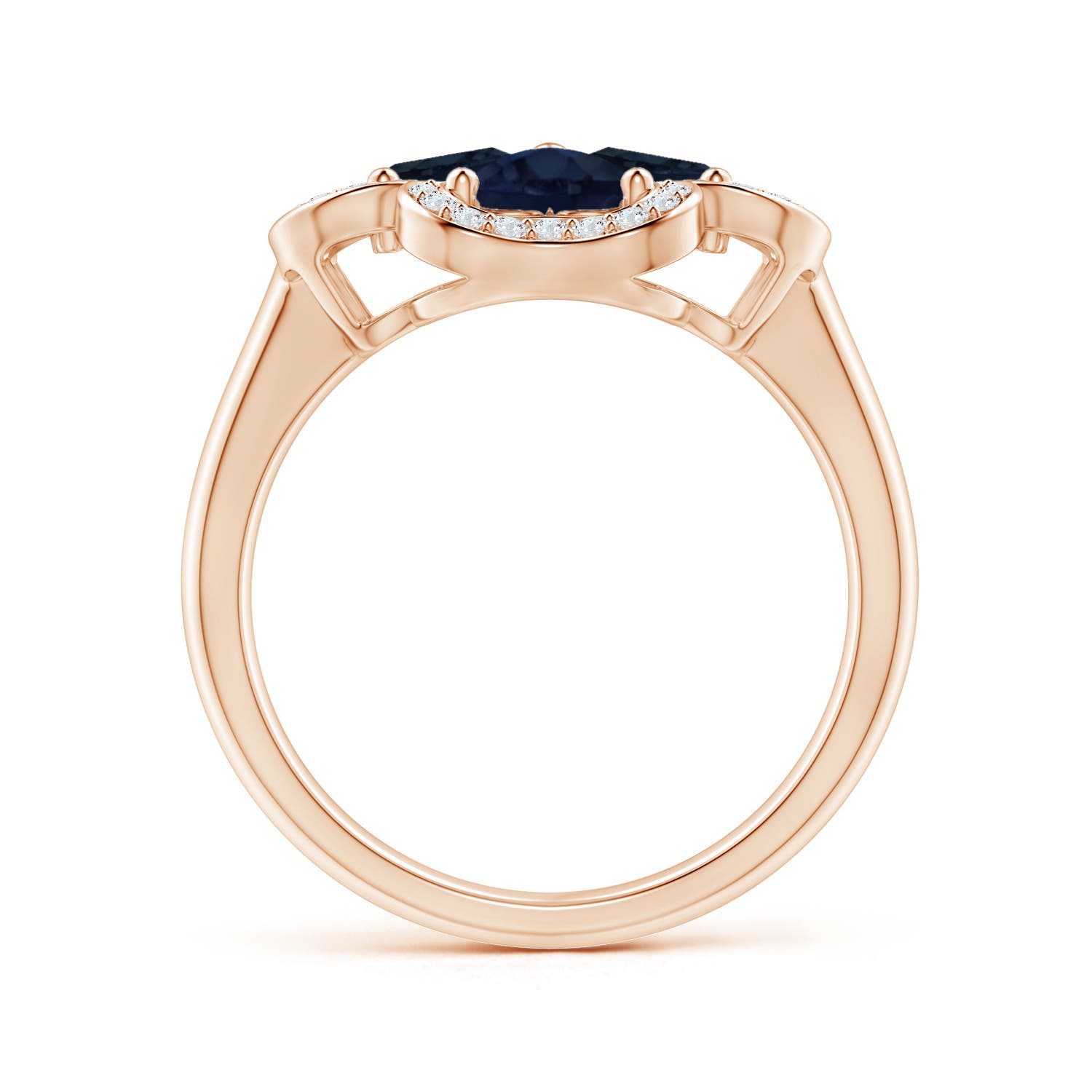 A - Blue Sapphire / 2.08 CT / 14 KT Rose Gold