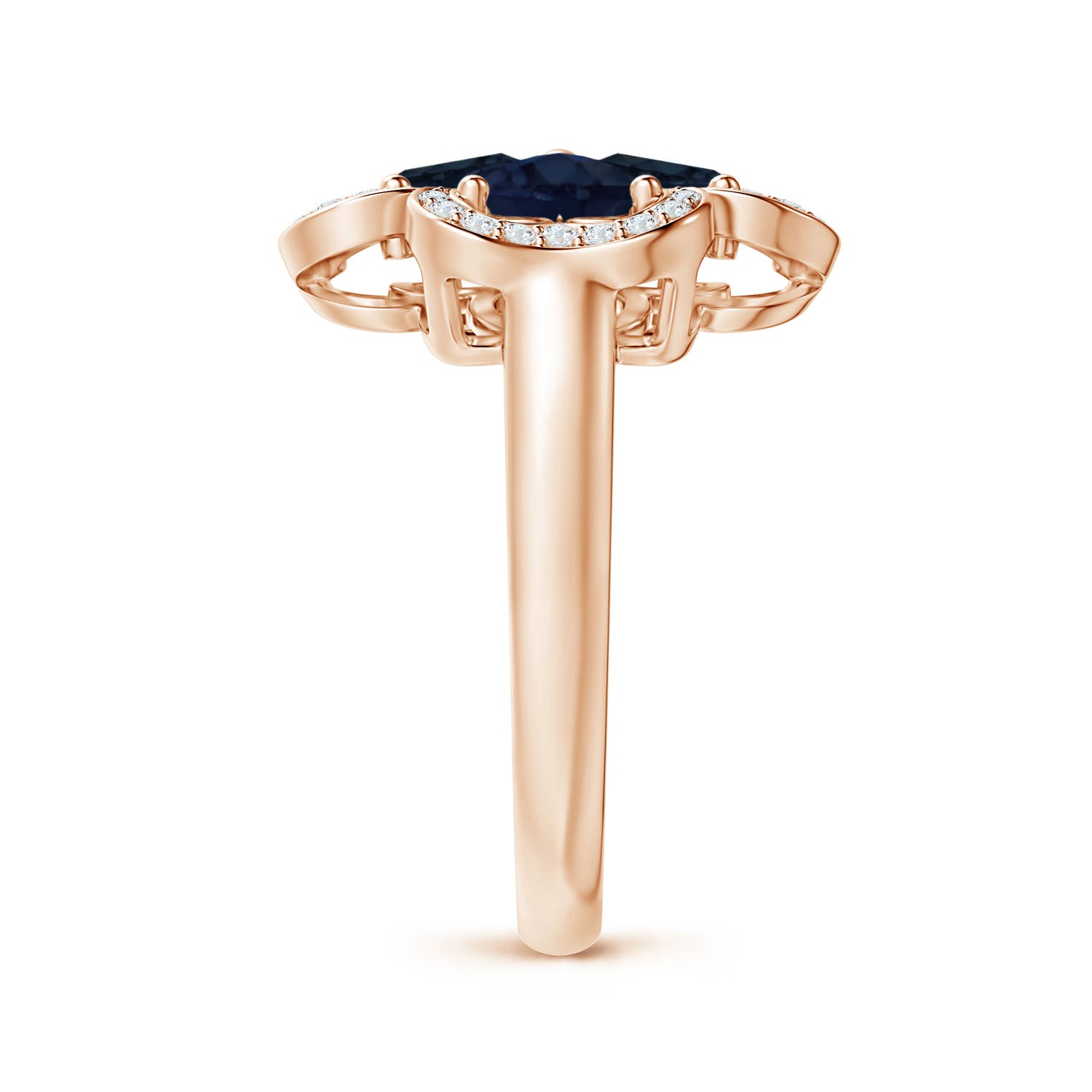 A - Blue Sapphire / 2.08 CT / 14 KT Rose Gold