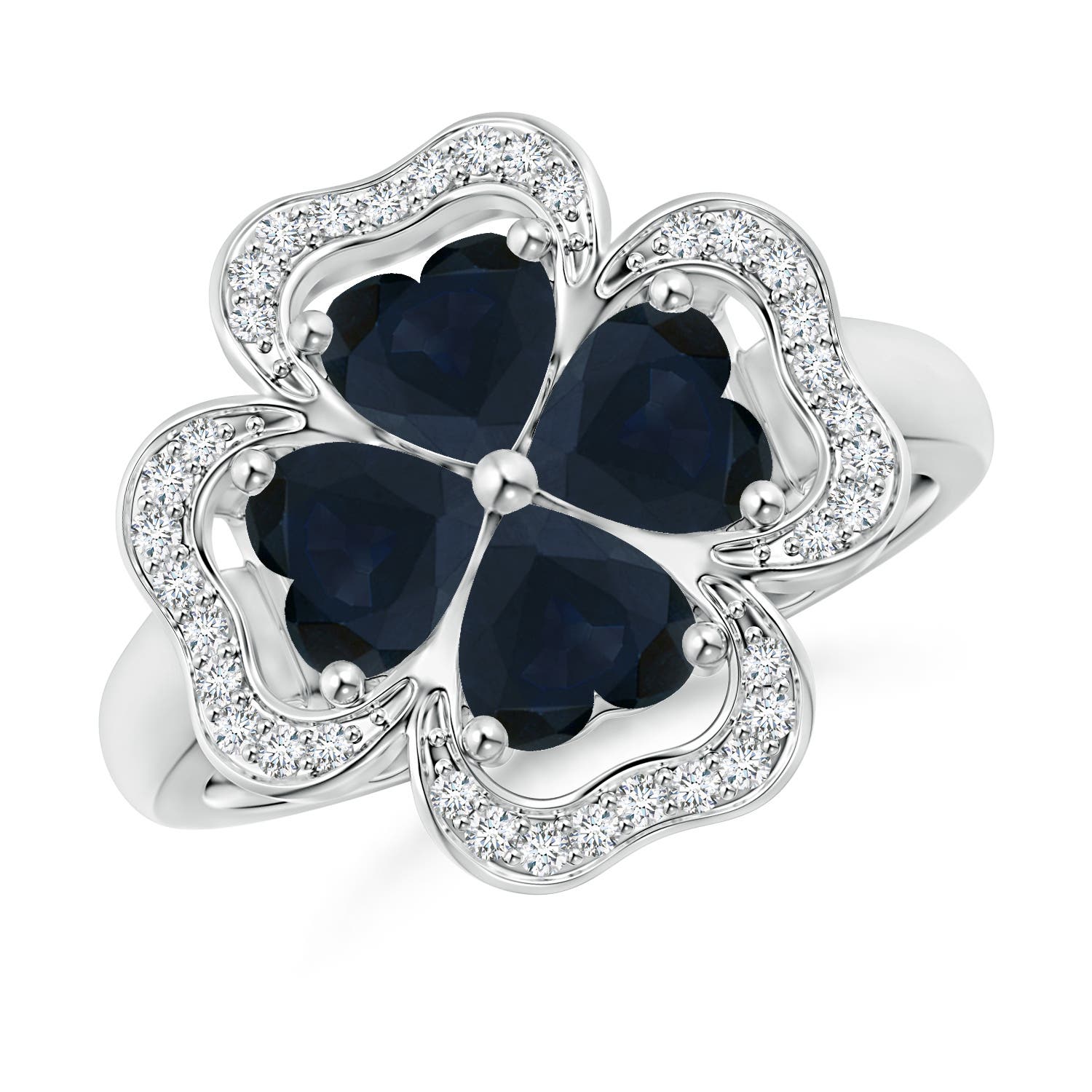 A - Blue Sapphire / 2.08 CT / 14 KT White Gold