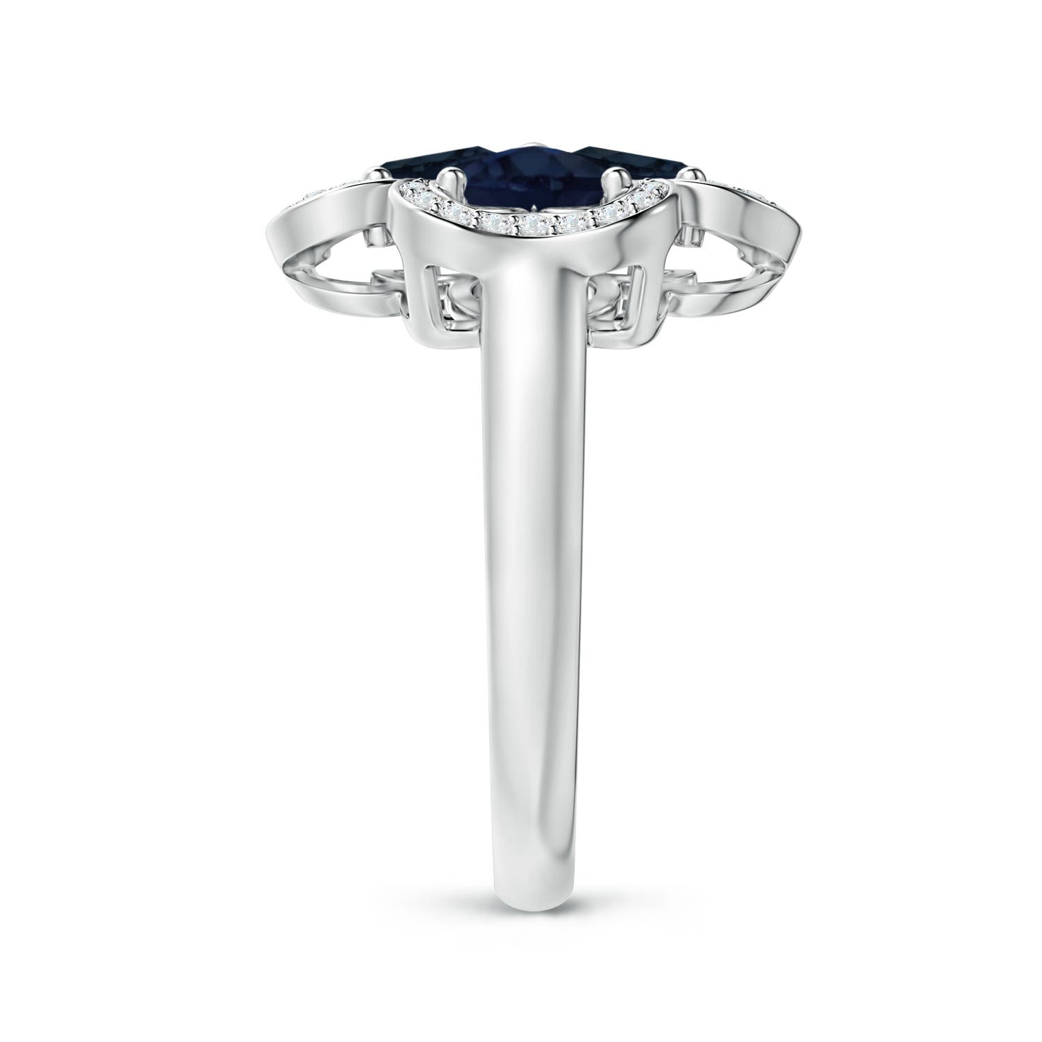 A - Blue Sapphire / 2.08 CT / 14 KT White Gold