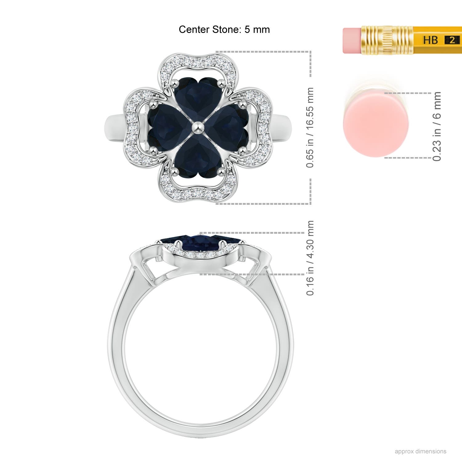 A - Blue Sapphire / 2.08 CT / 14 KT White Gold