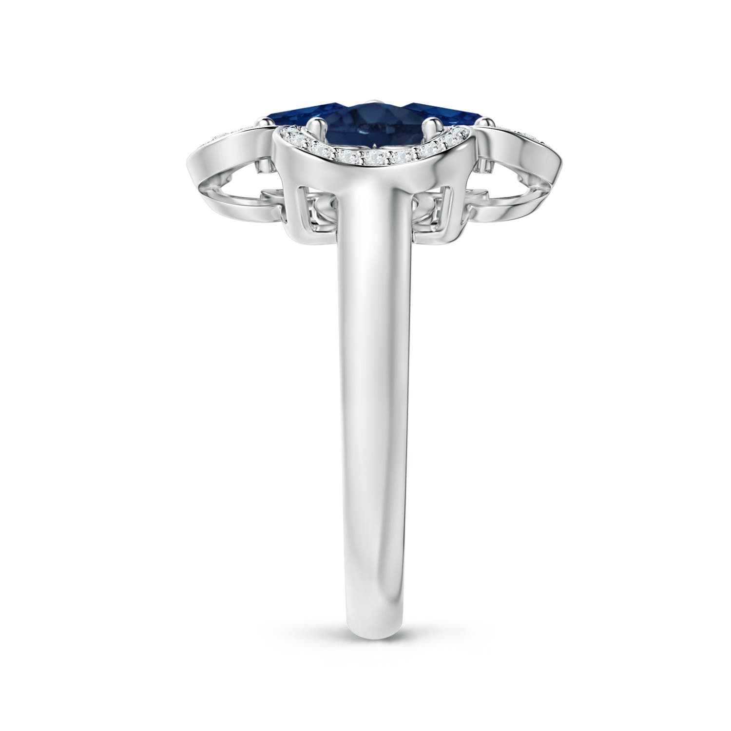 AA - Blue Sapphire / 2.08 CT / 14 KT White Gold