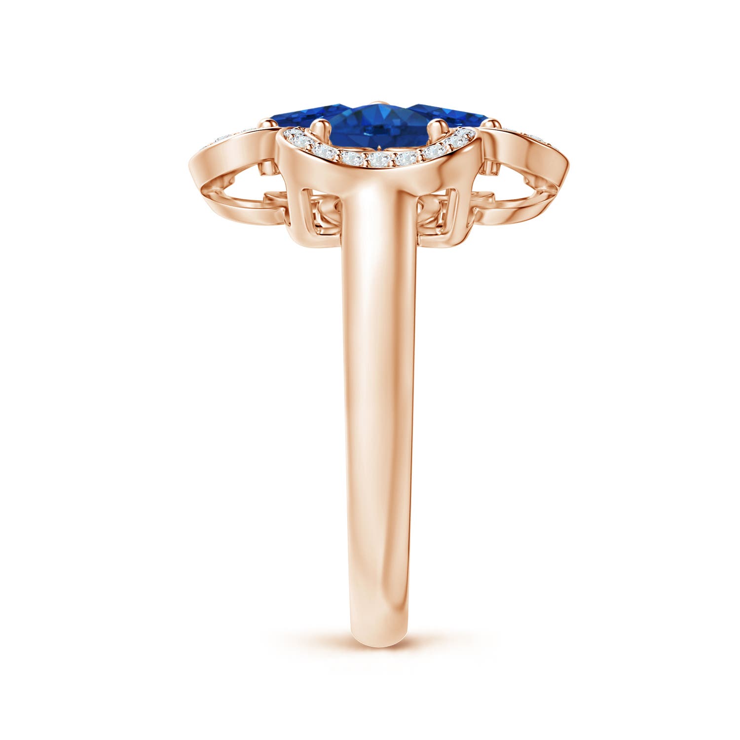 AAA - Blue Sapphire / 2.08 CT / 14 KT Rose Gold