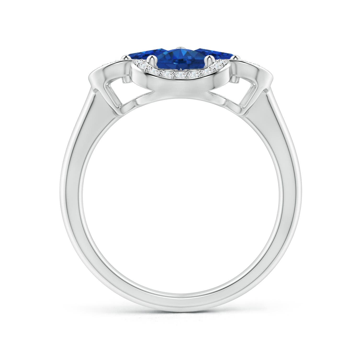 AAA - Blue Sapphire / 2.08 CT / 14 KT White Gold