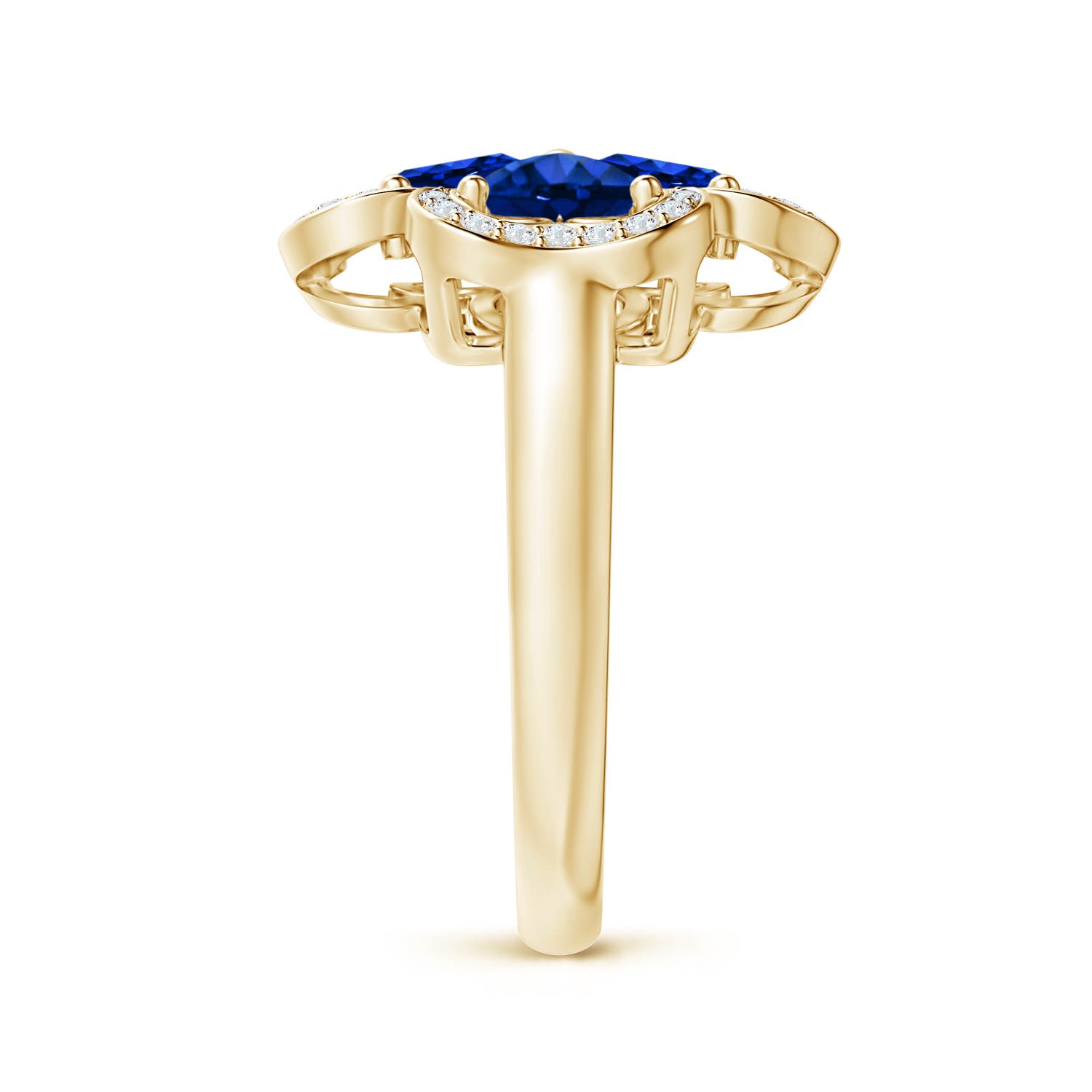 AAAA - Blue Sapphire / 2.08 CT / 14 KT Yellow Gold