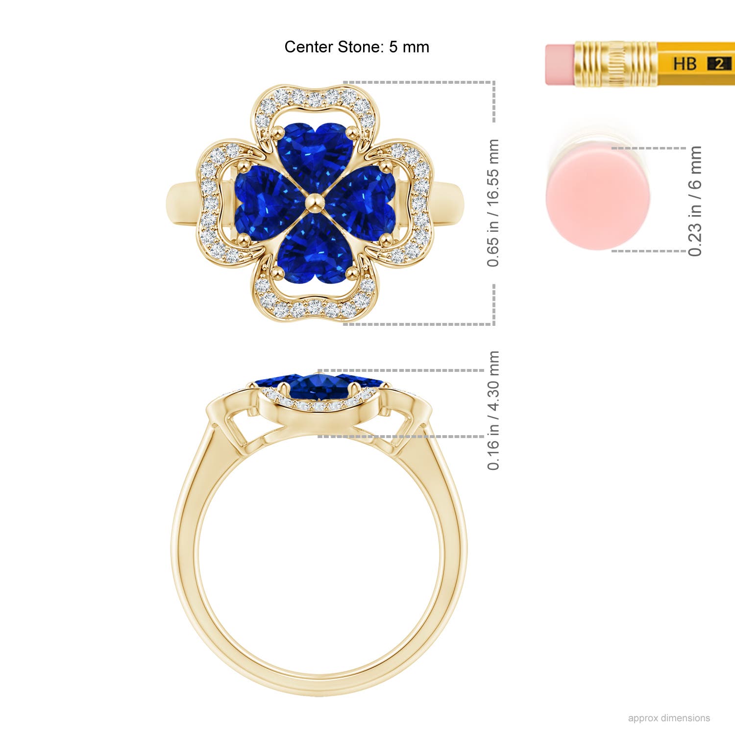 AAAA - Blue Sapphire / 2.08 CT / 14 KT Yellow Gold