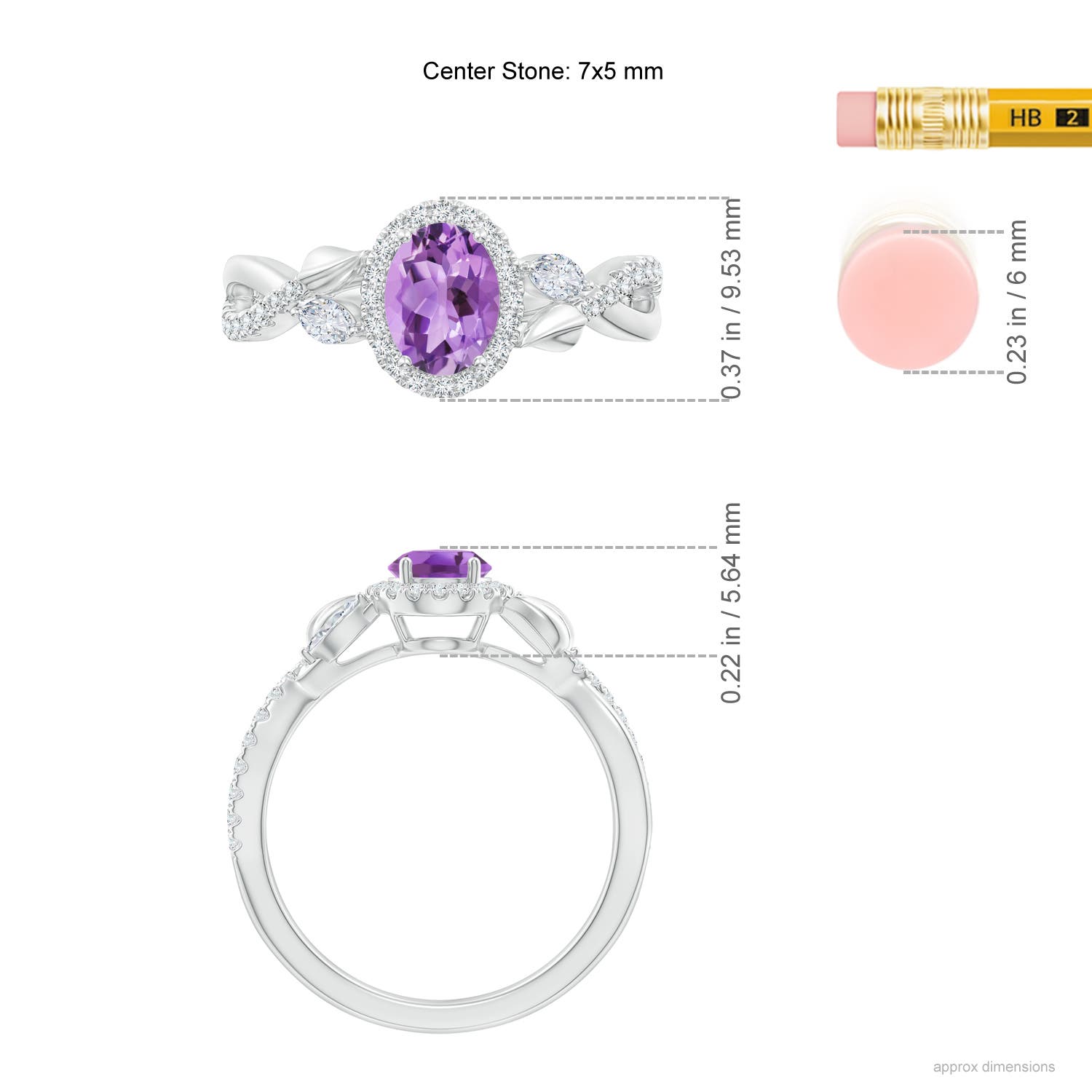 A - Amethyst / 1.1 CT / 14 KT White Gold