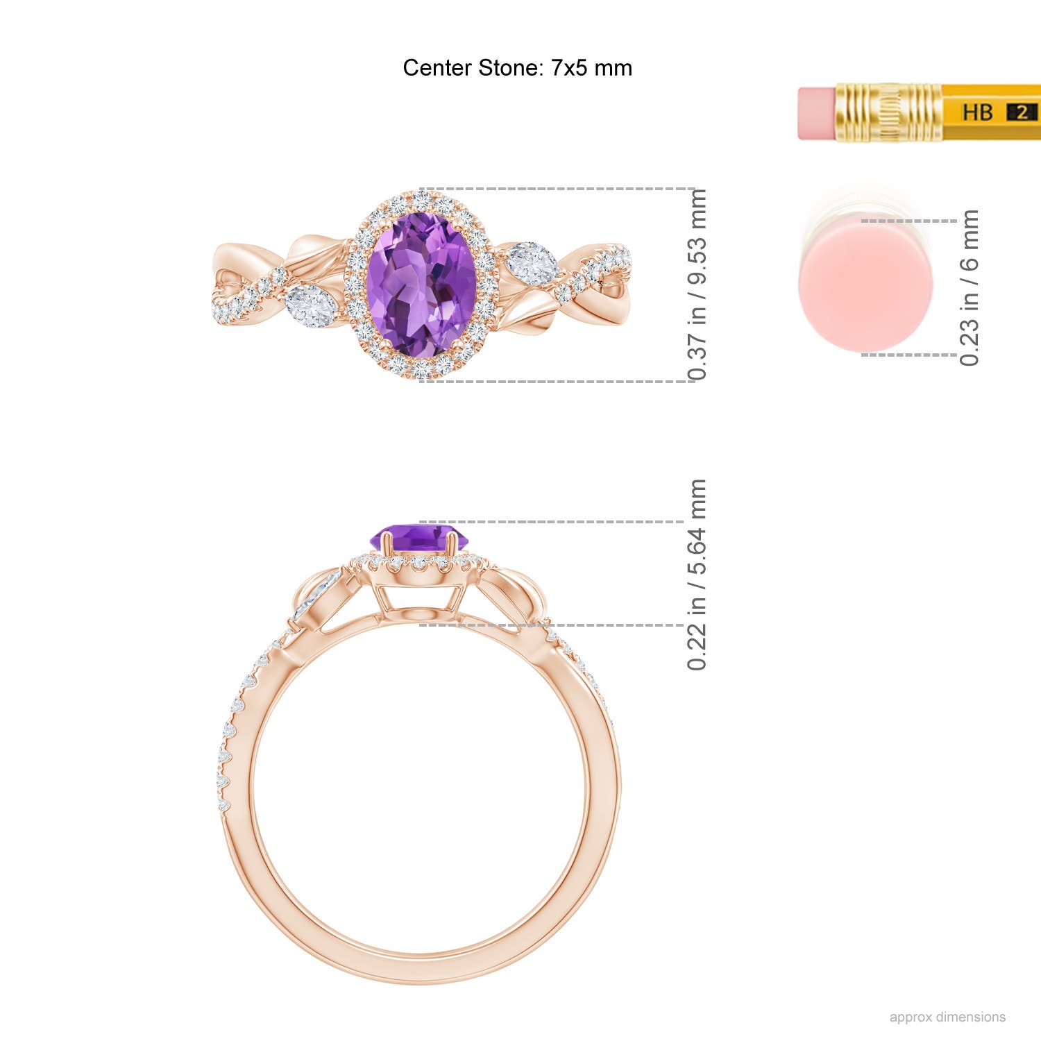 AA - Amethyst / 1.1 CT / 14 KT Rose Gold