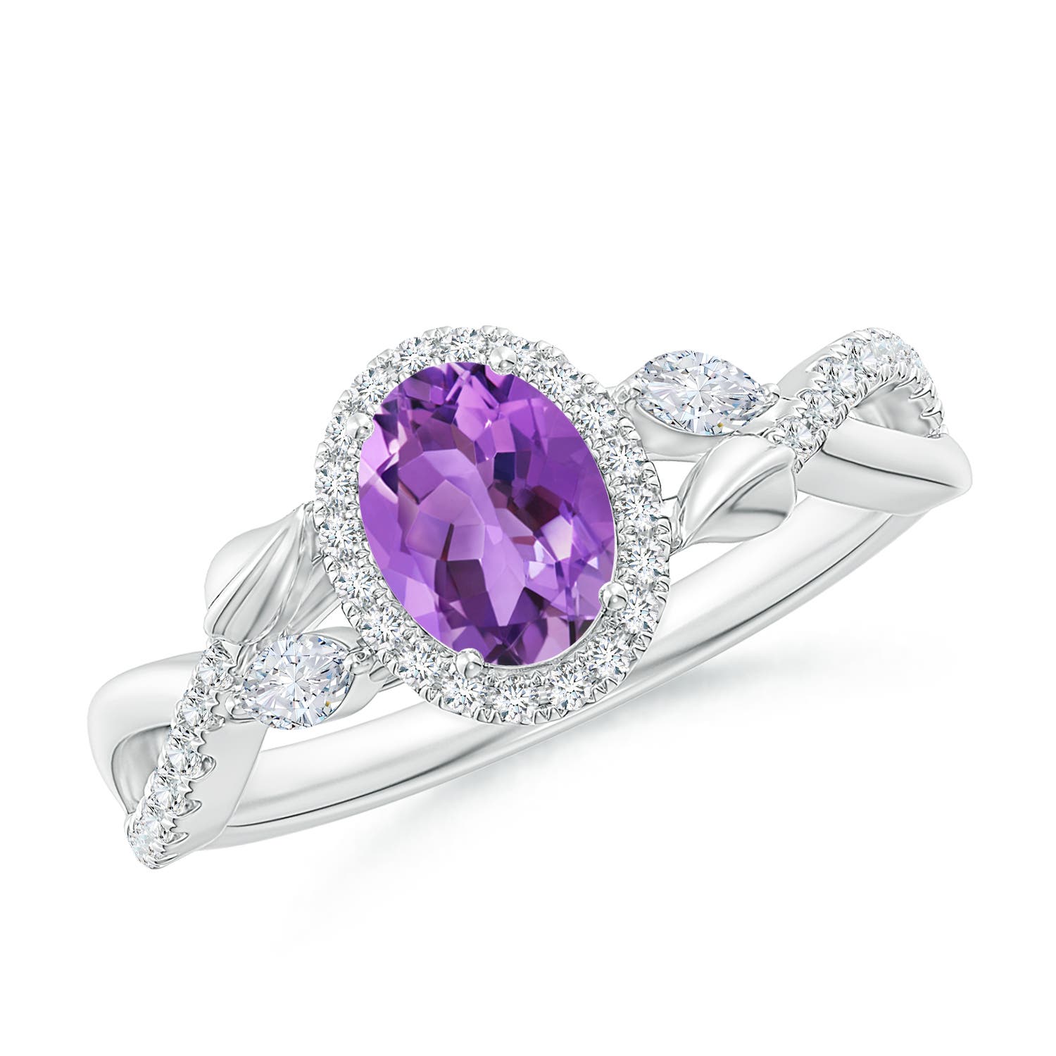 AA - Amethyst / 1.1 CT / 14 KT White Gold