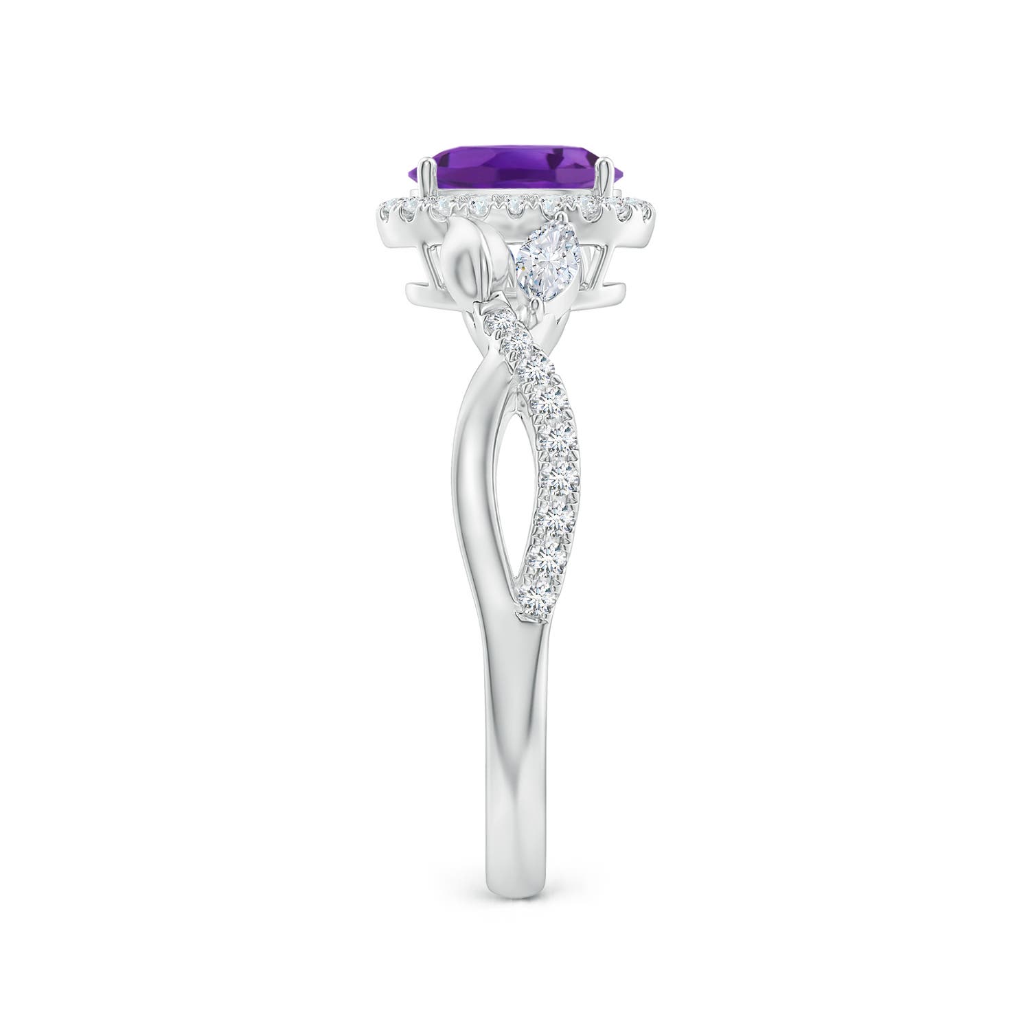 AAA - Amethyst / 1.1 CT / 14 KT White Gold