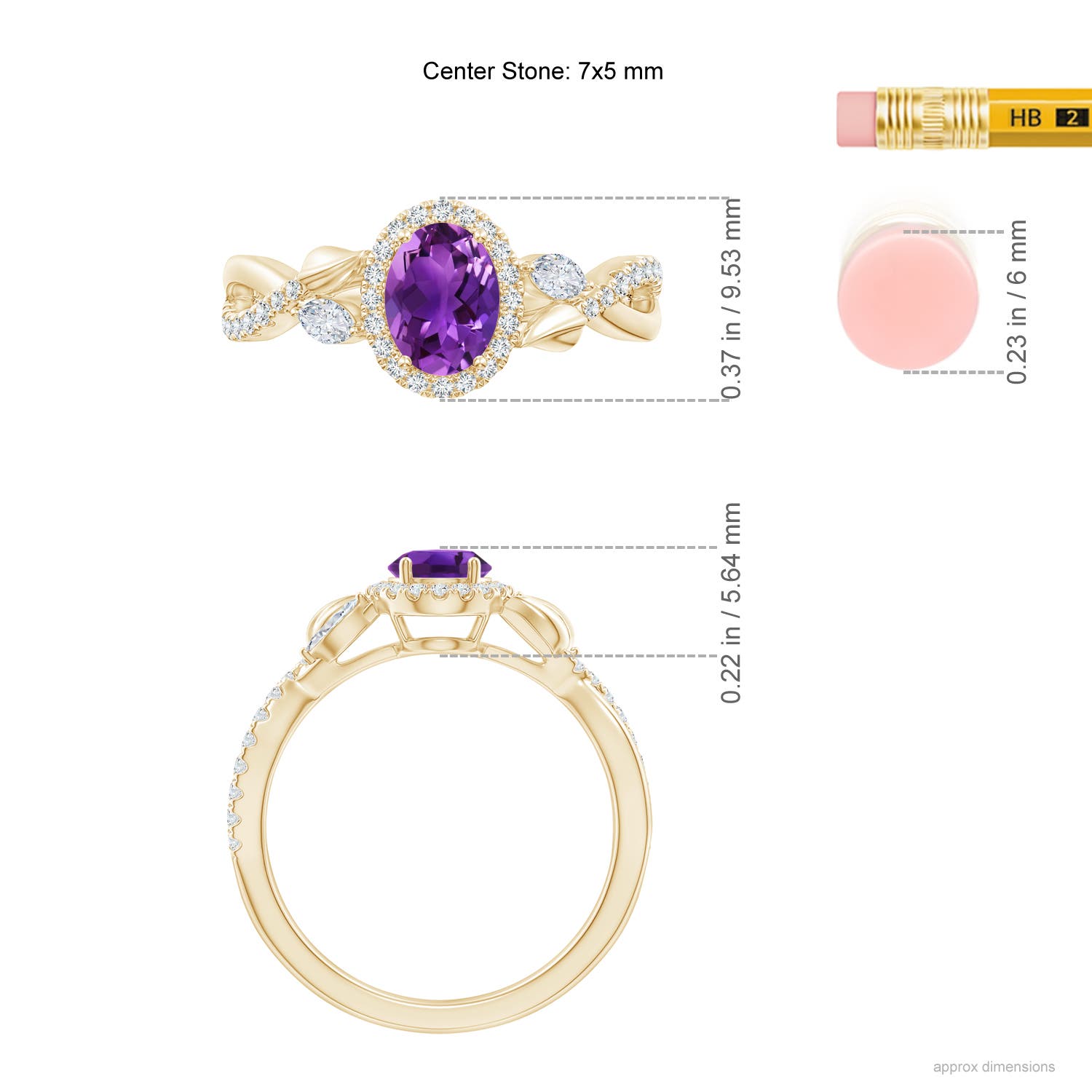 AAAA - Amethyst / 1.1 CT / 14 KT Yellow Gold