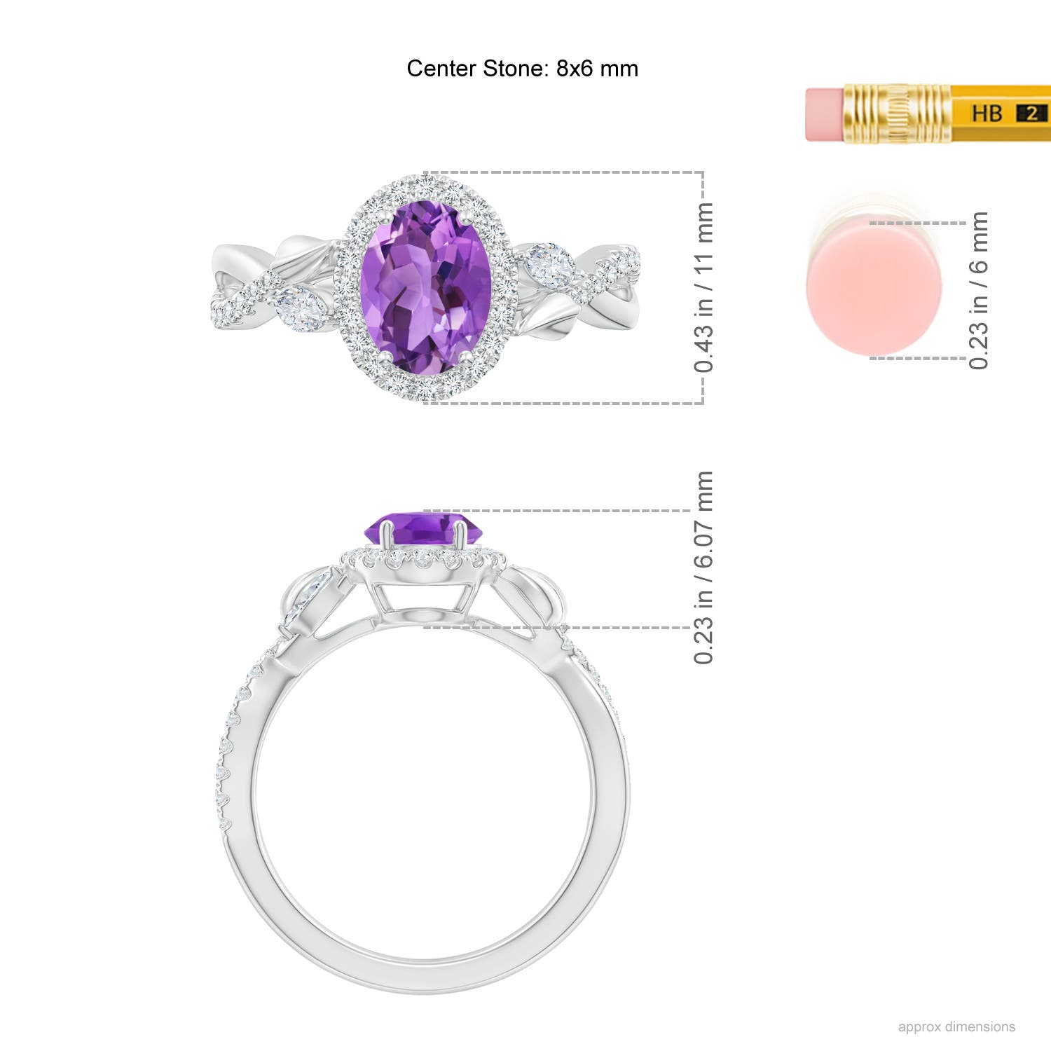 AA - Amethyst / 1.57 CT / 14 KT White Gold