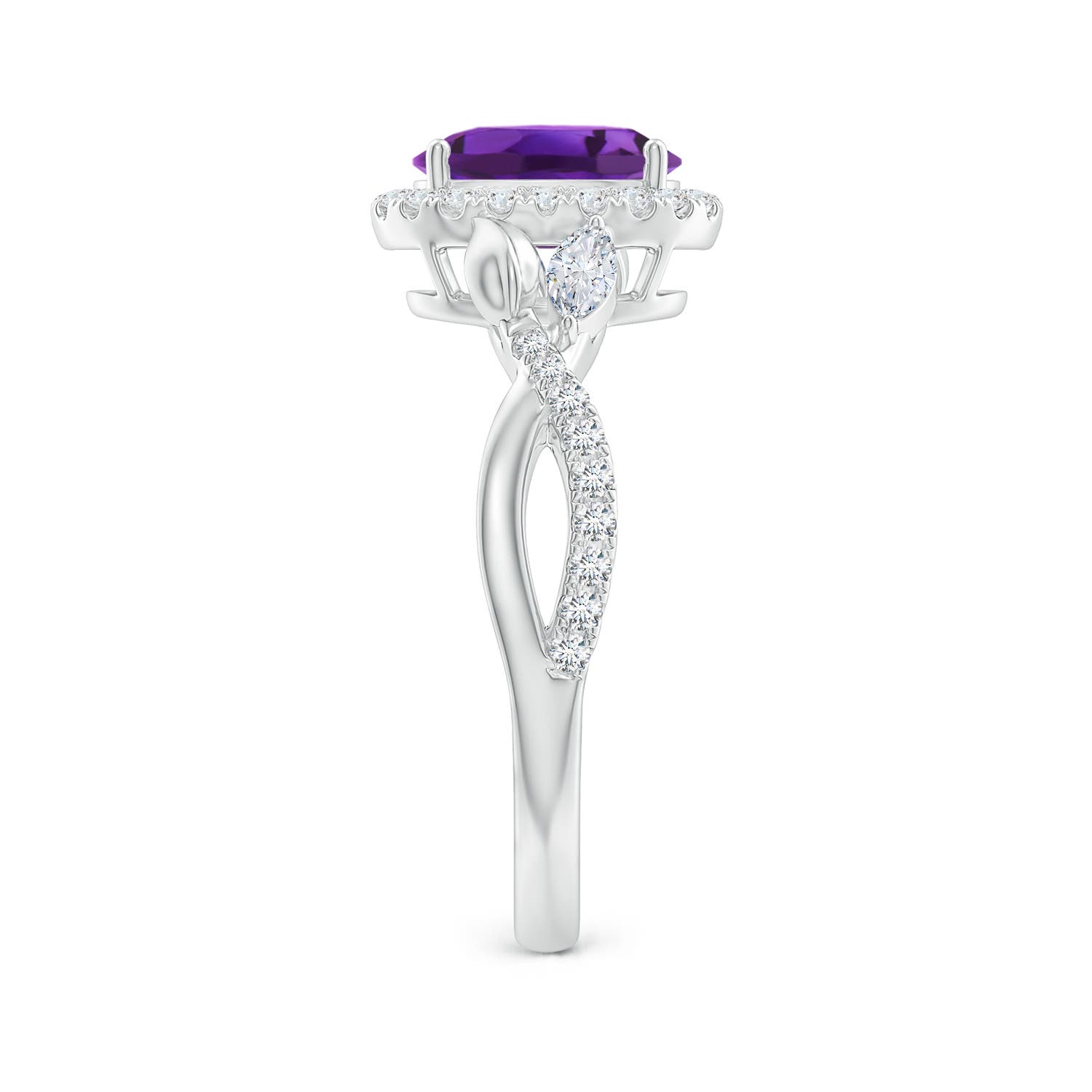 AAAA - Amethyst / 1.57 CT / 14 KT White Gold