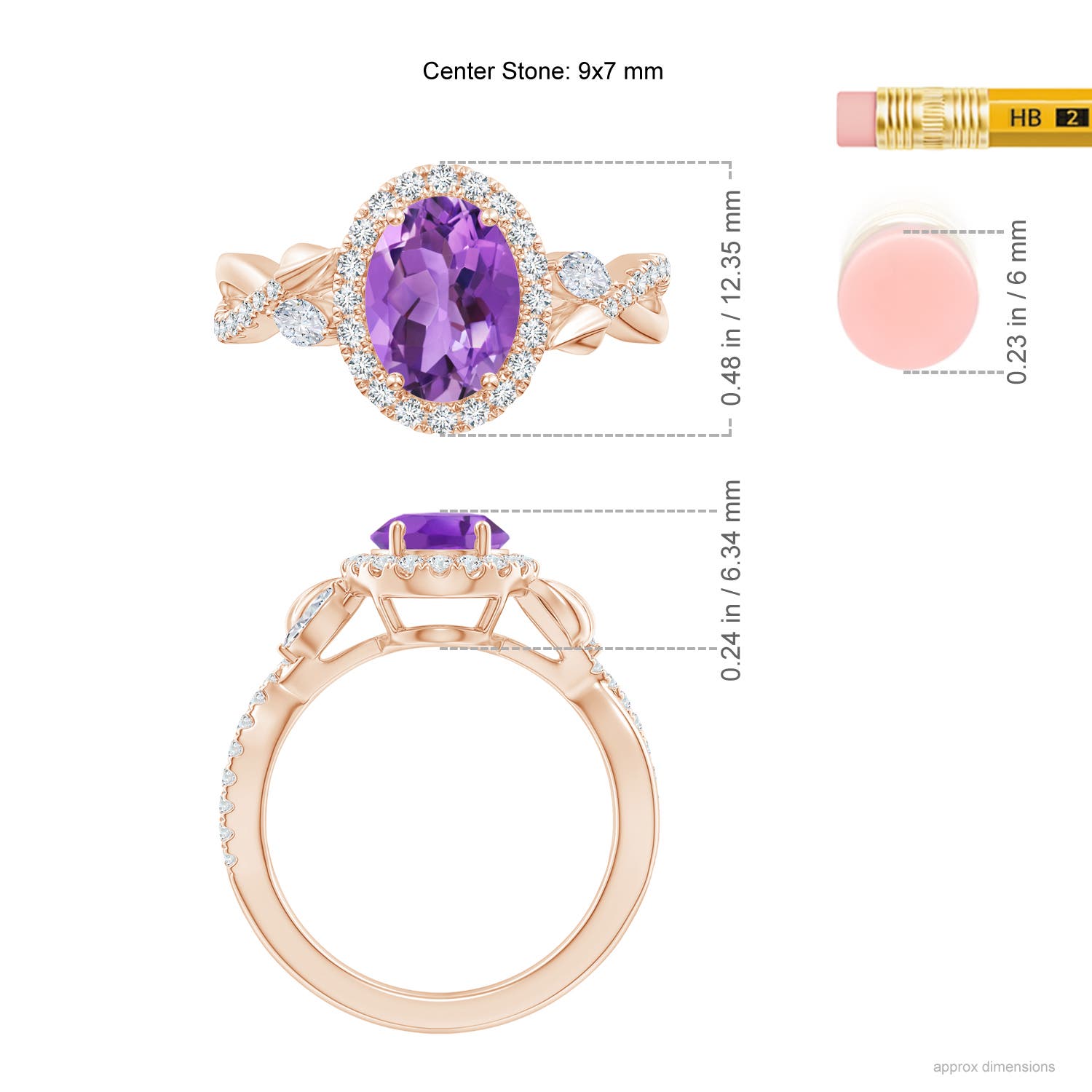 AA - Amethyst / 2.06 CT / 14 KT Rose Gold