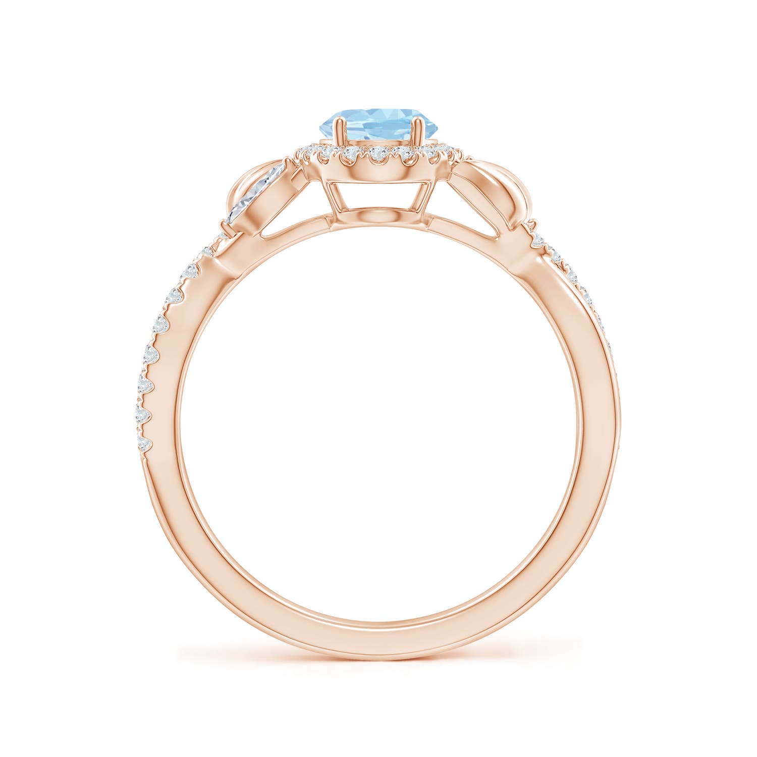 AAA - Aquamarine / 1 CT / 14 KT Rose Gold