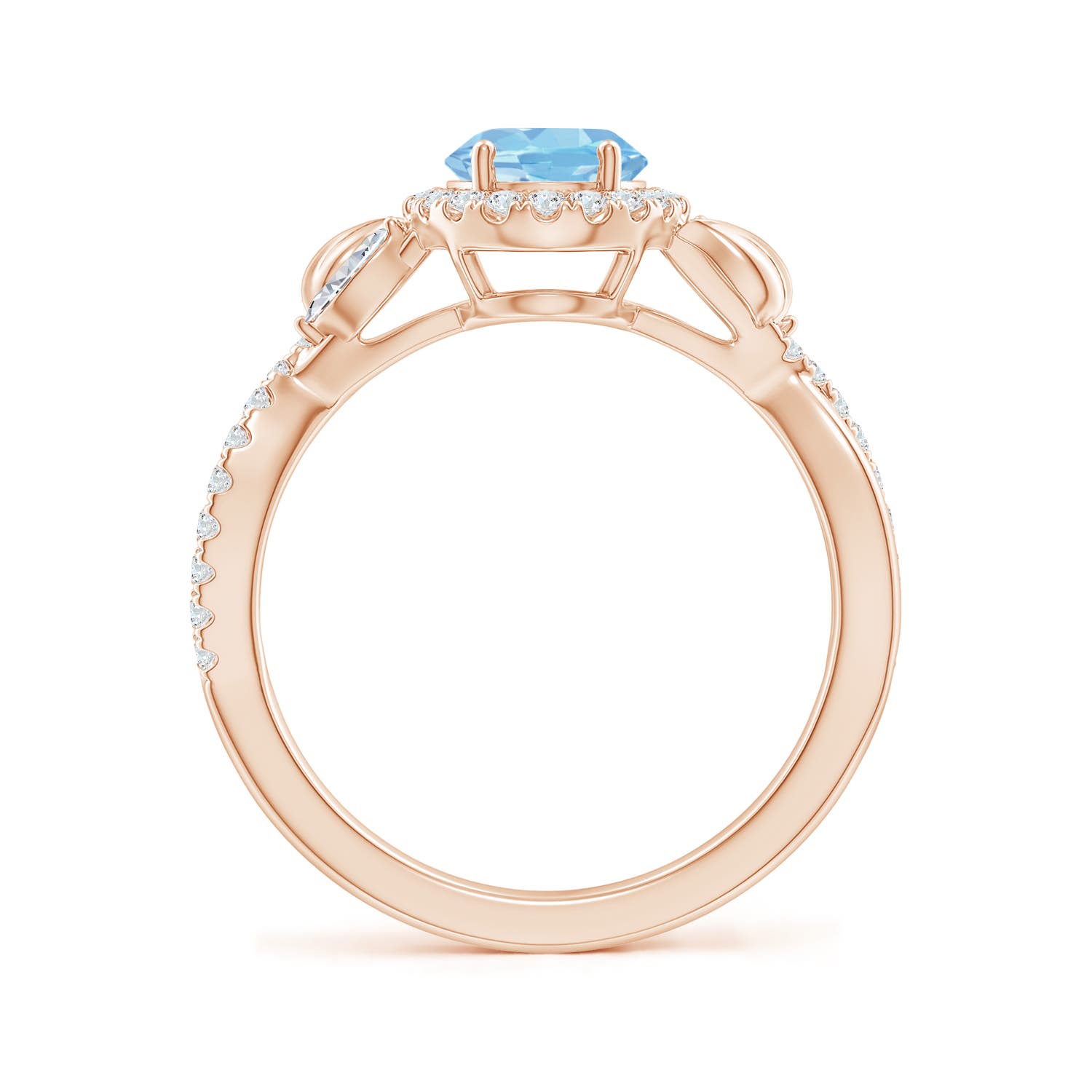 AAAA - Aquamarine / 1.42 CT / 14 KT Rose Gold