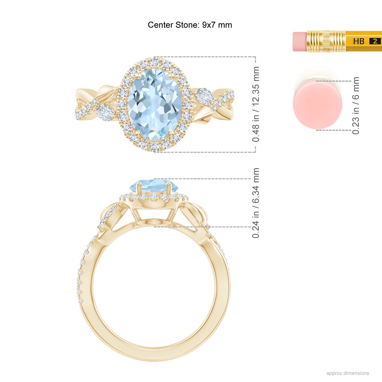 AA - Aquamarine / 1.96 CT / 14 KT Yellow Gold