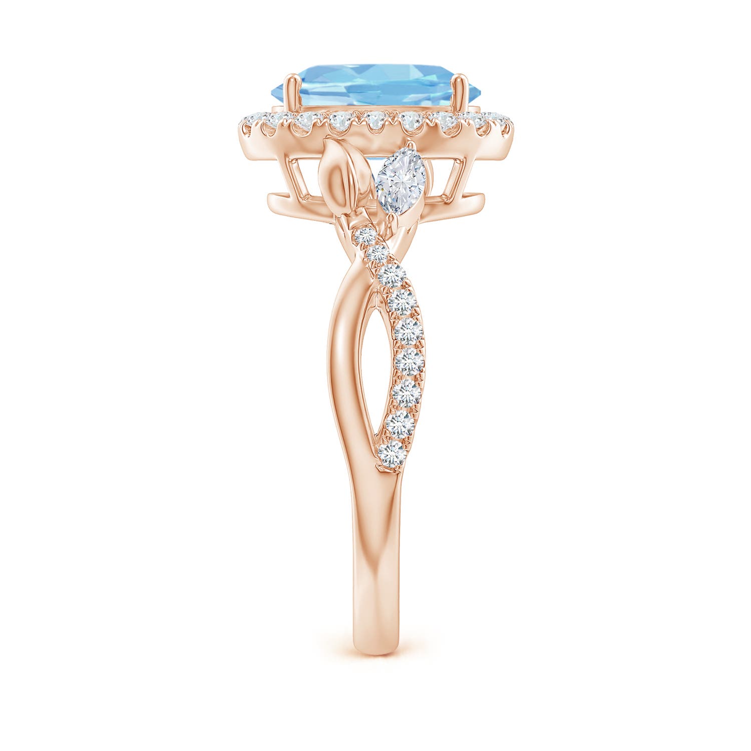 AAAA - Aquamarine / 1.96 CT / 14 KT Rose Gold