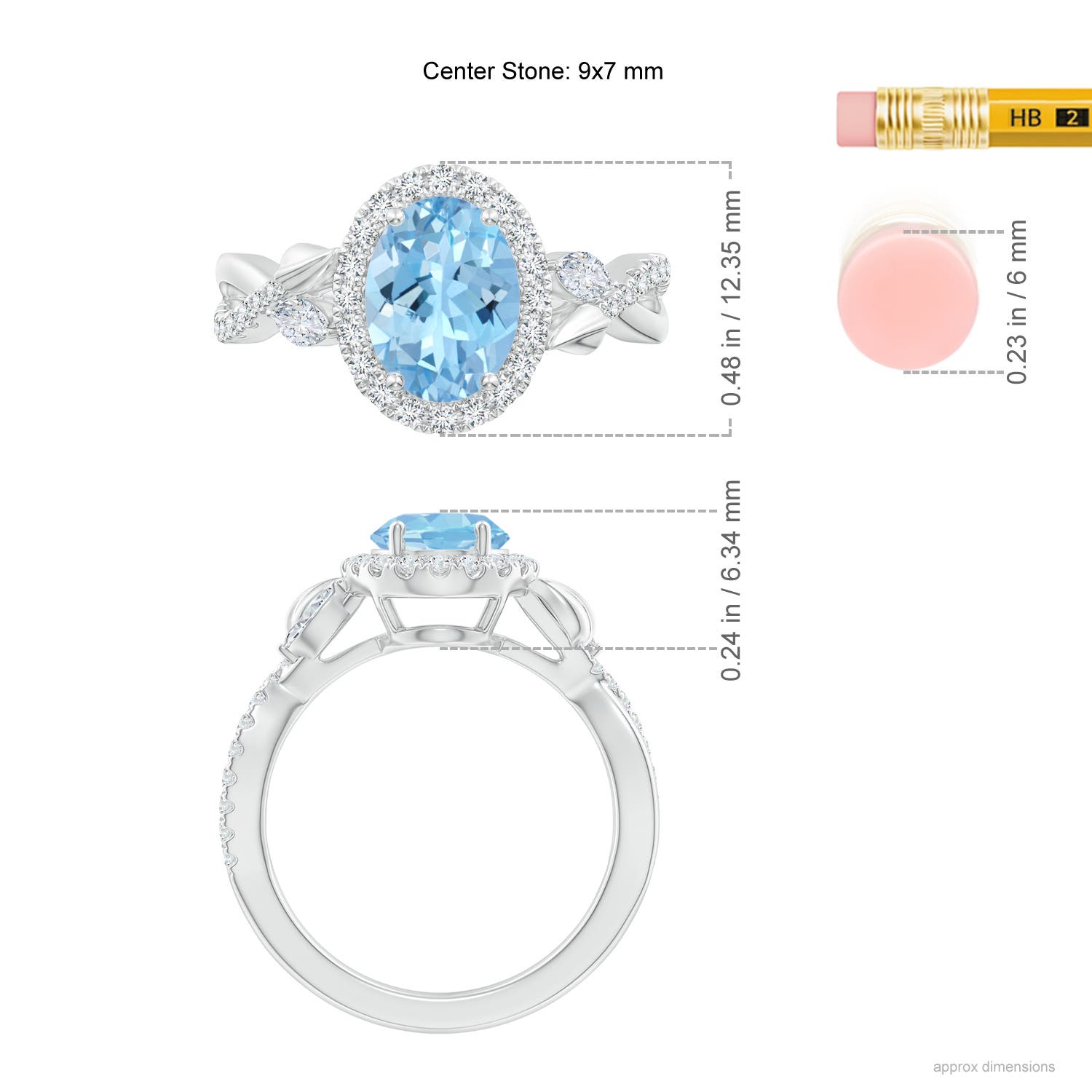 AAAA - Aquamarine / 1.96 CT / 14 KT White Gold