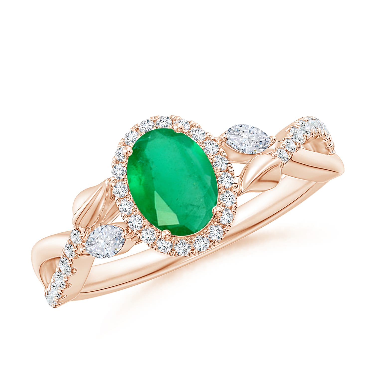 A - Emerald / 1.06 CT / 14 KT Rose Gold