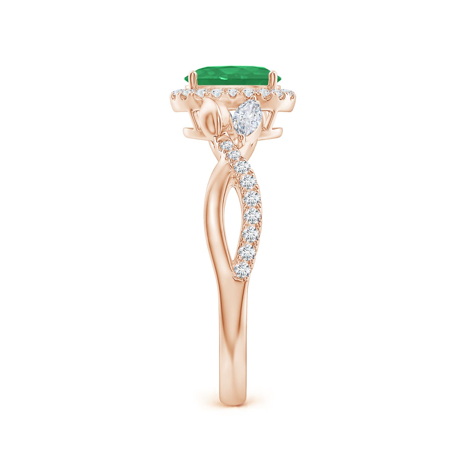 A - Emerald / 1.06 CT / 14 KT Rose Gold