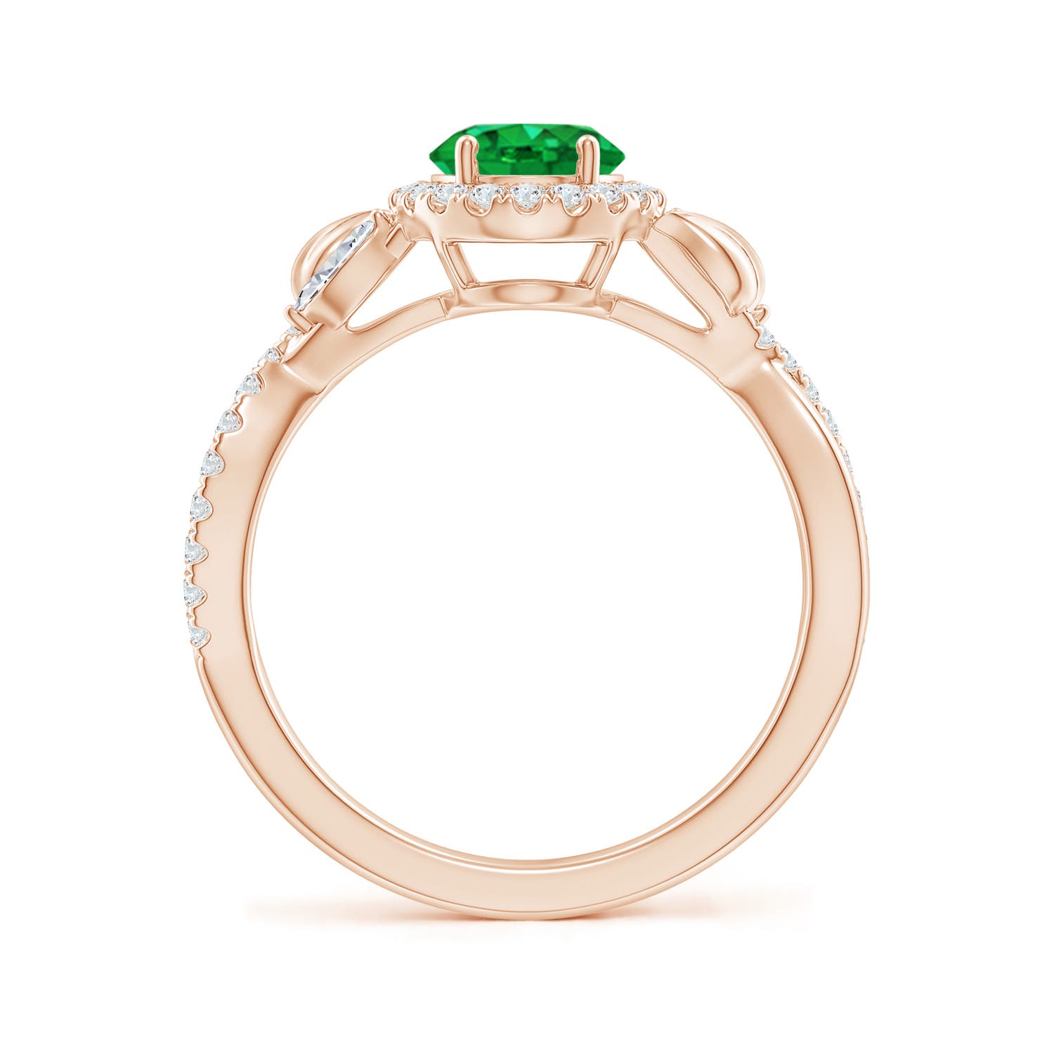 AAA - Emerald / 1.52 CT / 14 KT Rose Gold