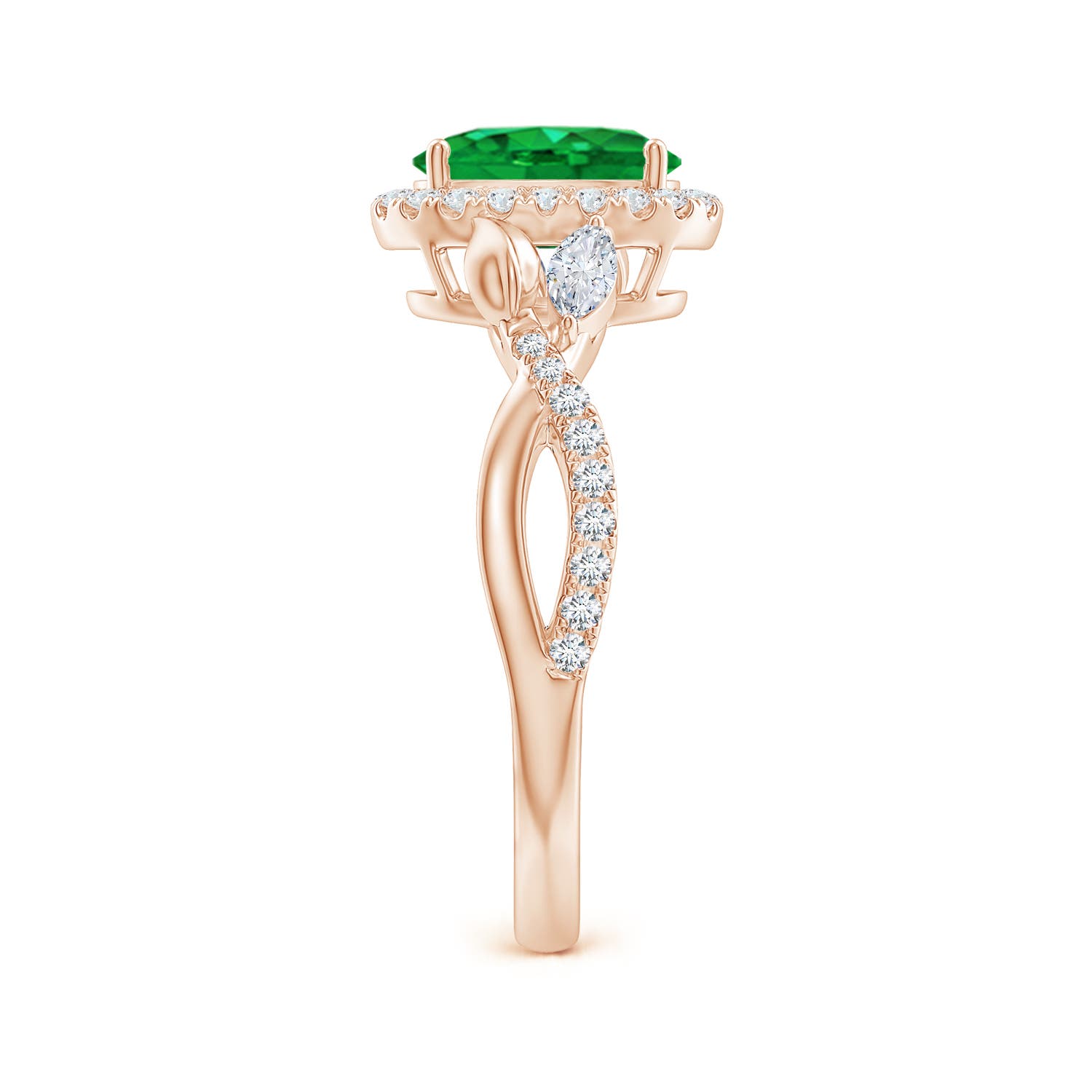 AAA - Emerald / 1.52 CT / 14 KT Rose Gold