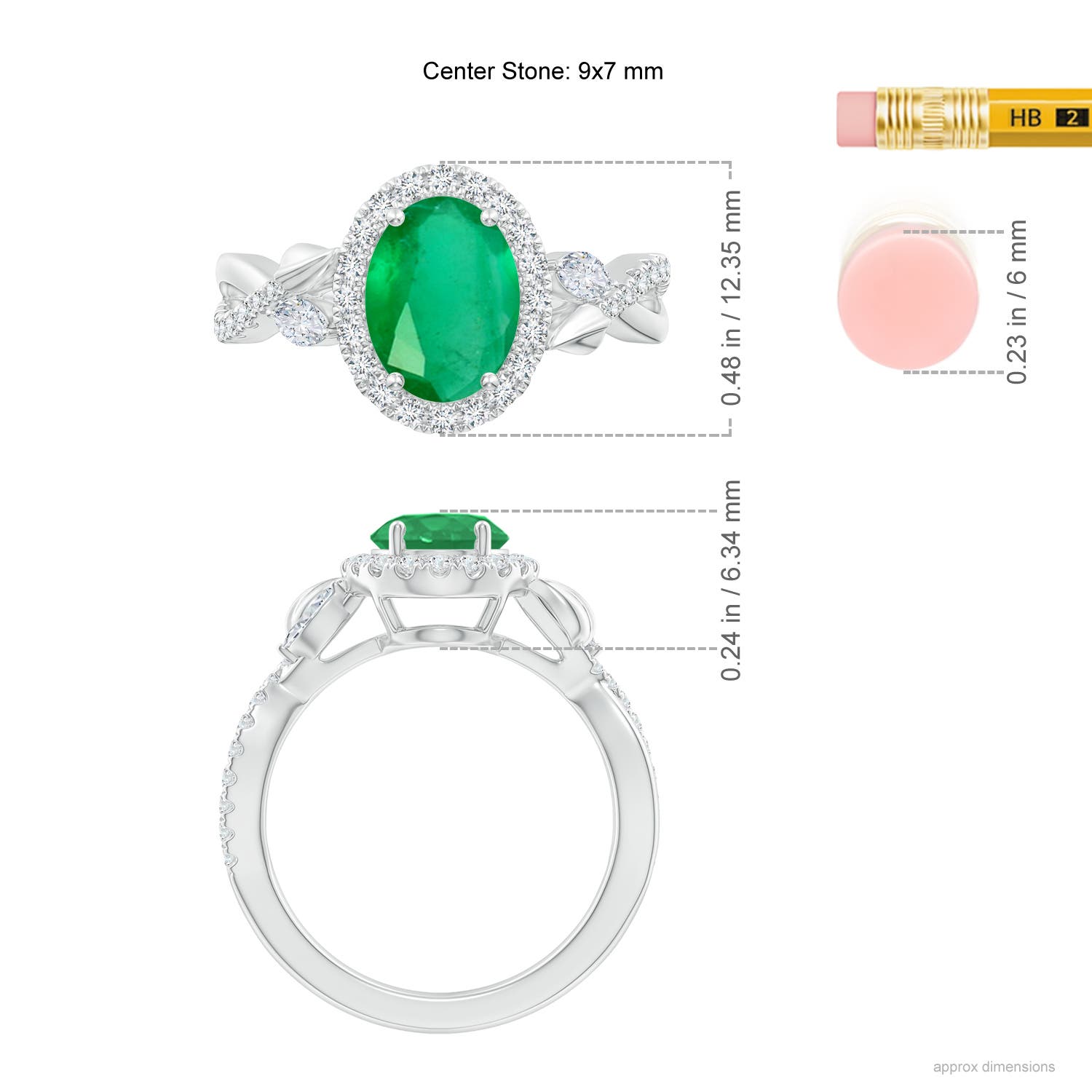 A - Emerald / 1.98 CT / 14 KT White Gold