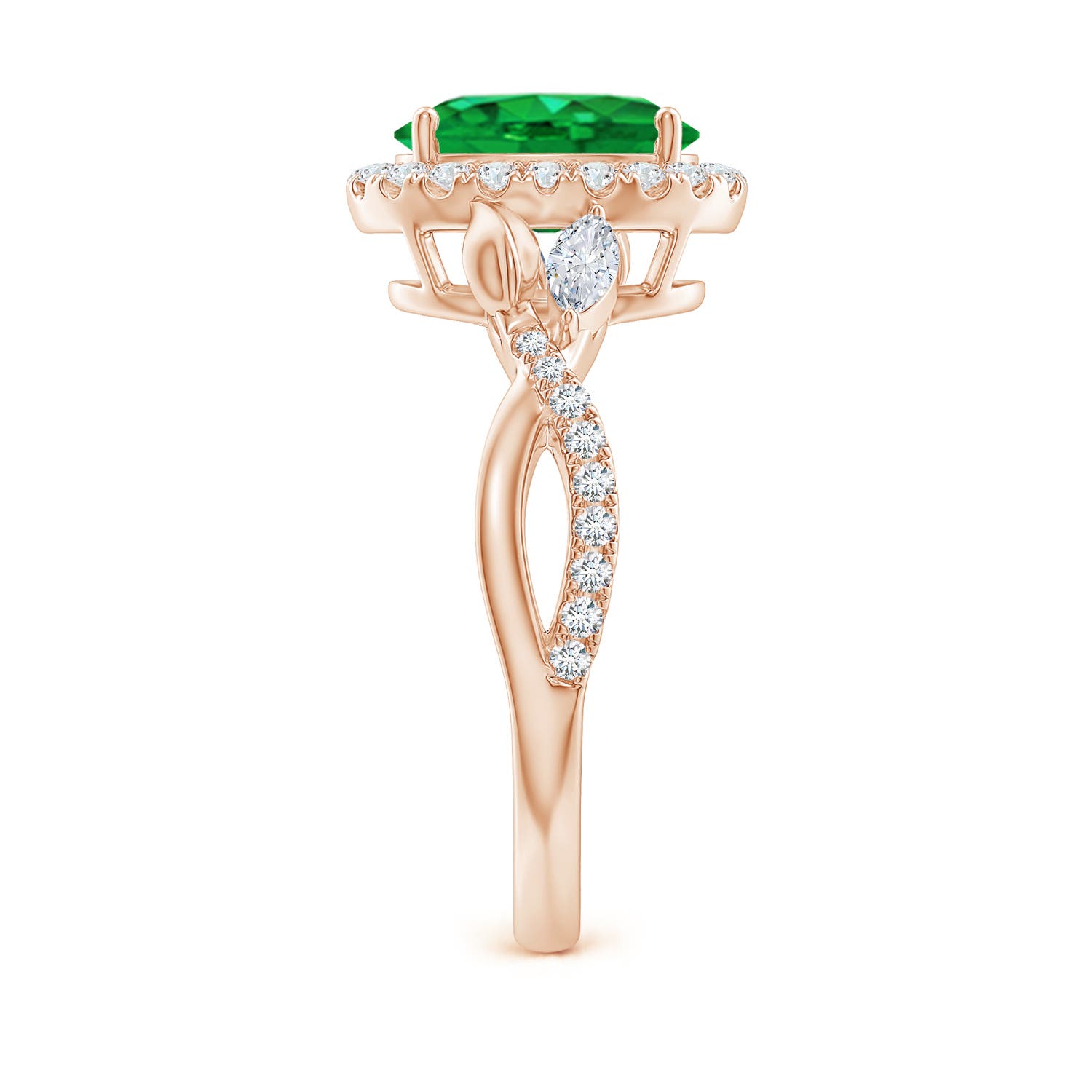 AAA - Emerald / 1.98 CT / 14 KT Rose Gold