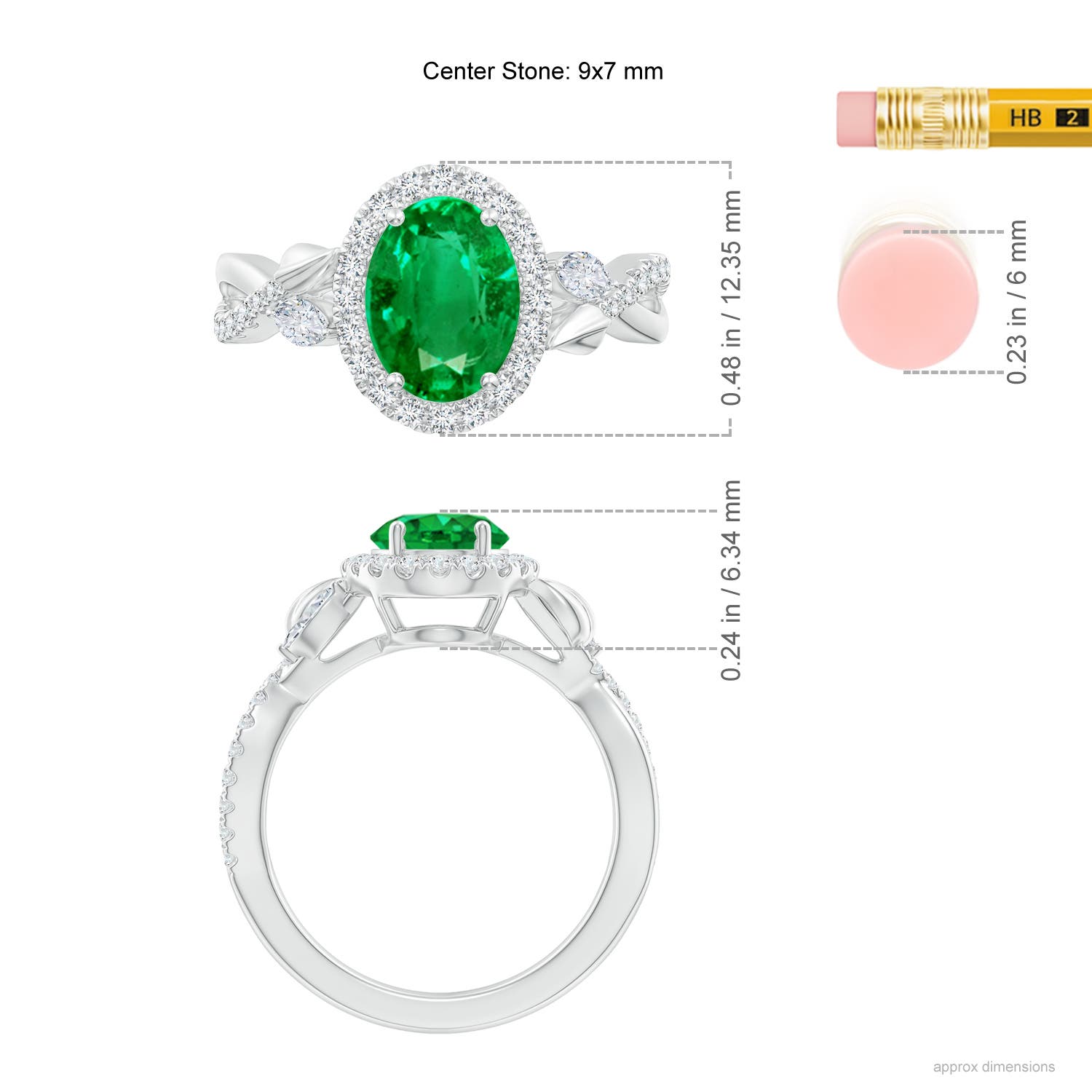 AAA - Emerald / 1.98 CT / 14 KT White Gold