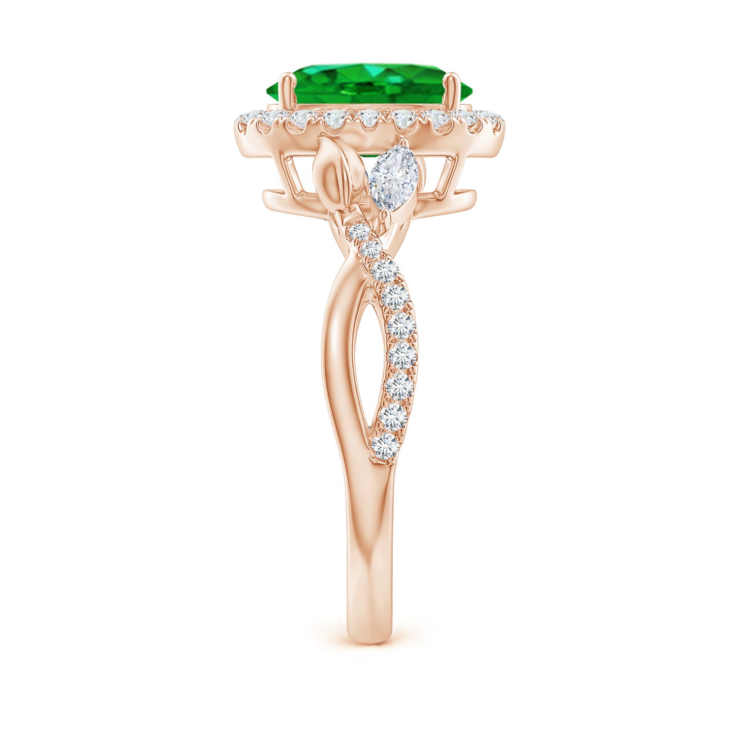 AAAA - Emerald / 1.98 CT / 14 KT Rose Gold