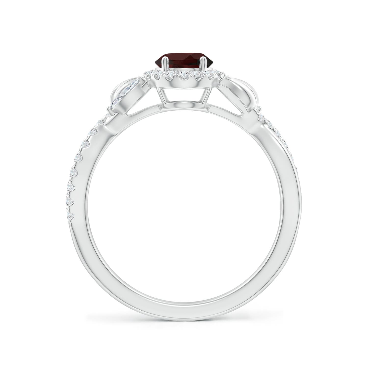 A - Garnet / 1.3 CT / 14 KT White Gold