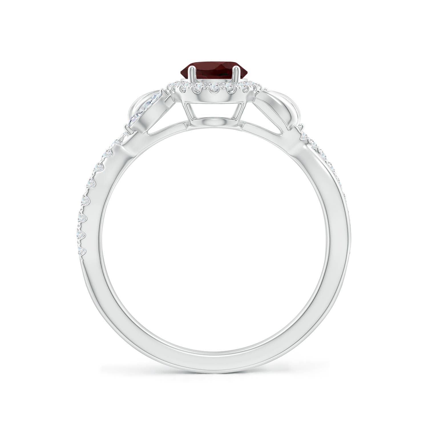 AA - Garnet / 1.3 CT / 14 KT White Gold