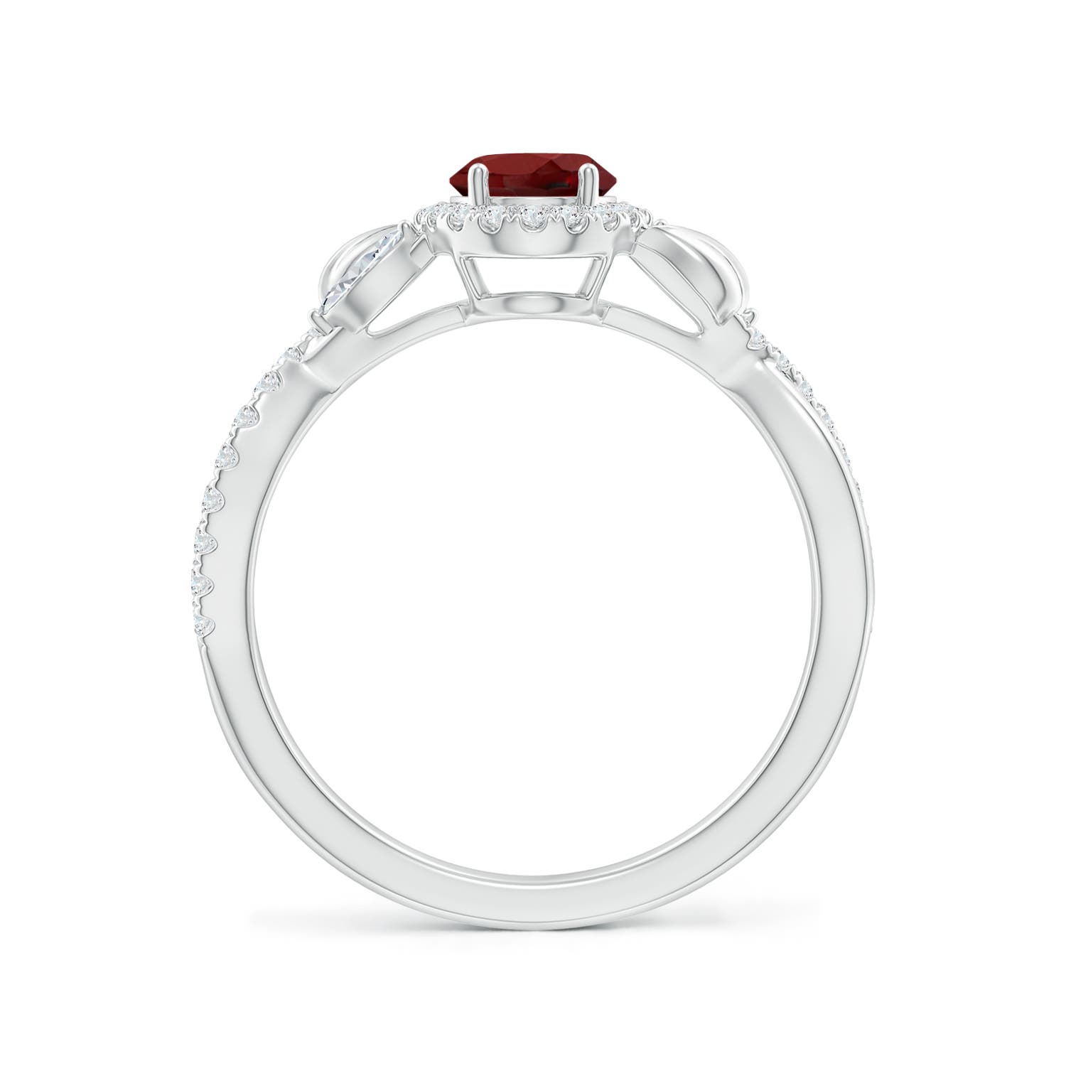 AAAA - Garnet / 1.3 CT / 14 KT White Gold