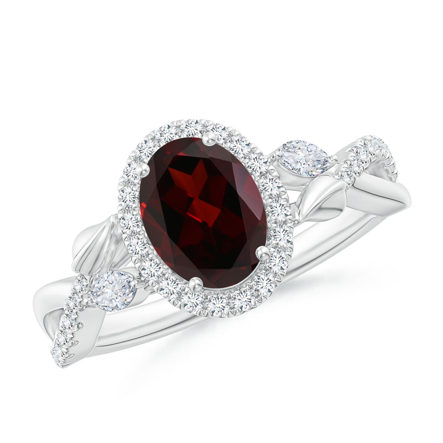 A - Garnet / 1.87 CT / 14 KT White Gold