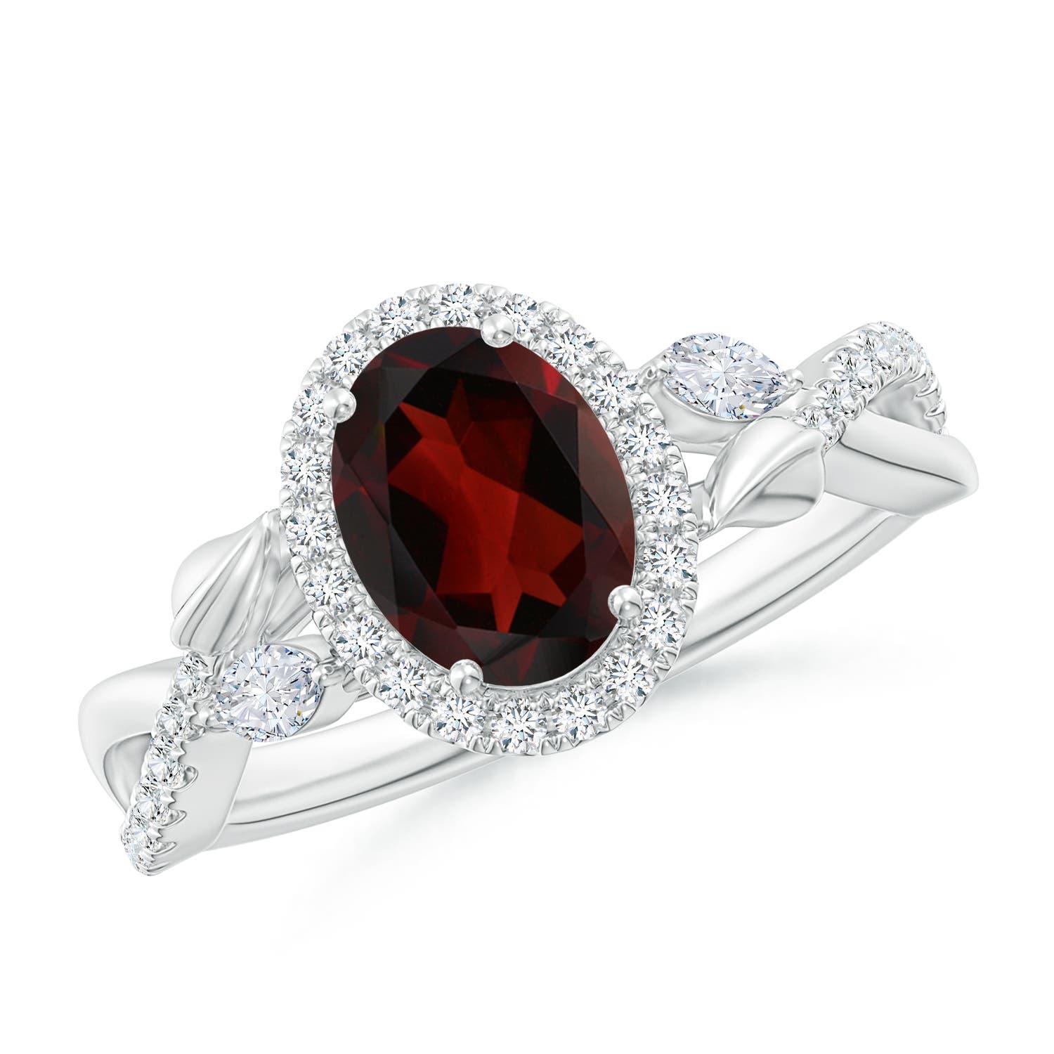 AA - Garnet / 1.87 CT / 14 KT White Gold