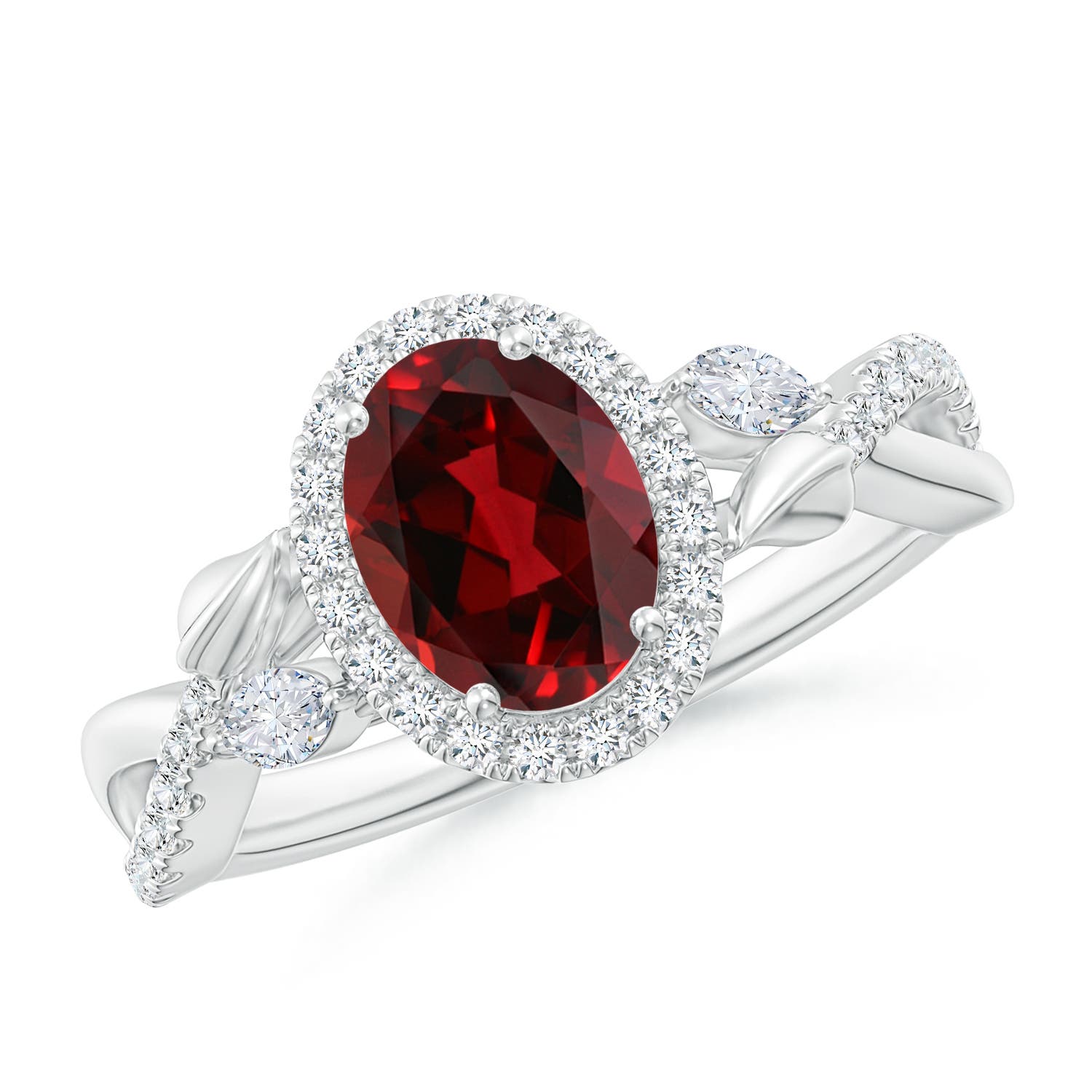 AAAA - Garnet / 1.87 CT / 14 KT White Gold