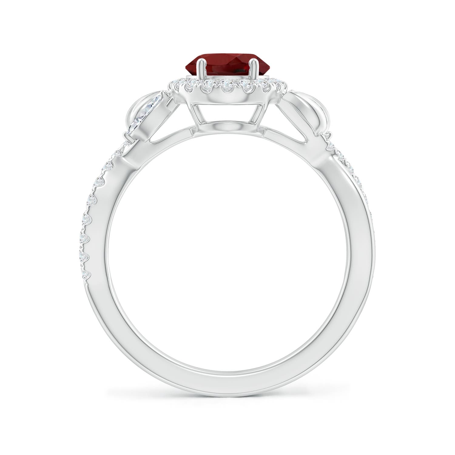 AAAA - Garnet / 1.87 CT / 14 KT White Gold