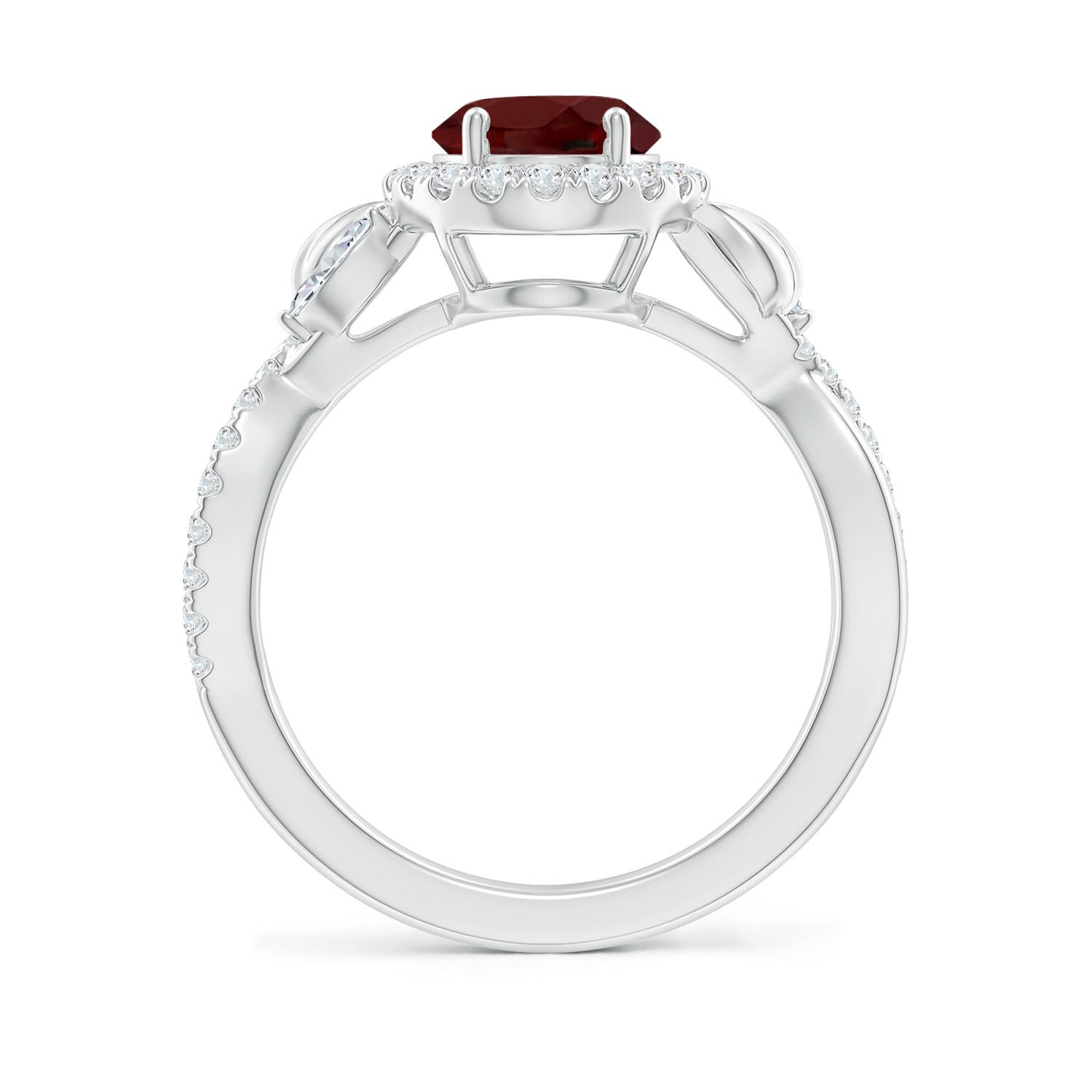 AAA - Garnet / 2.46 CT / 14 KT White Gold