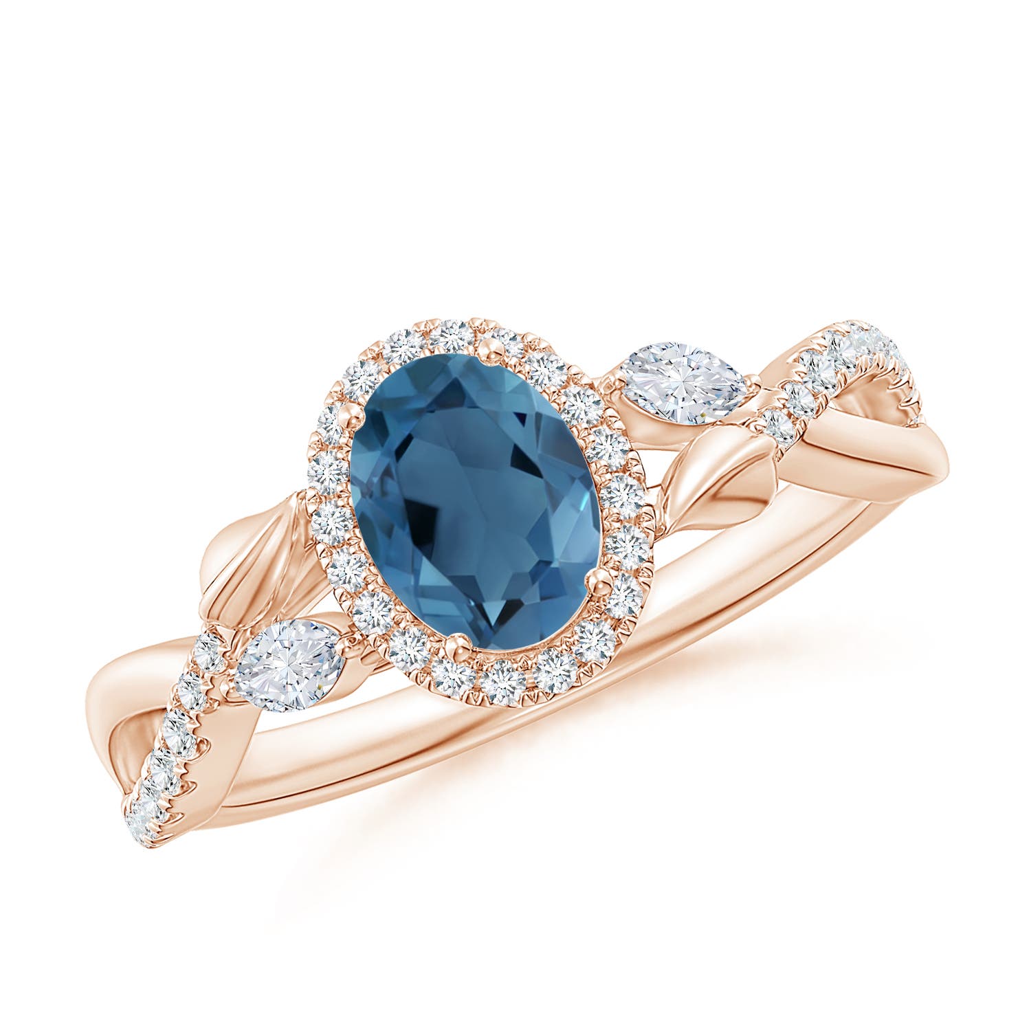 A - London Blue Topaz / 1.35 CT / 14 KT Rose Gold