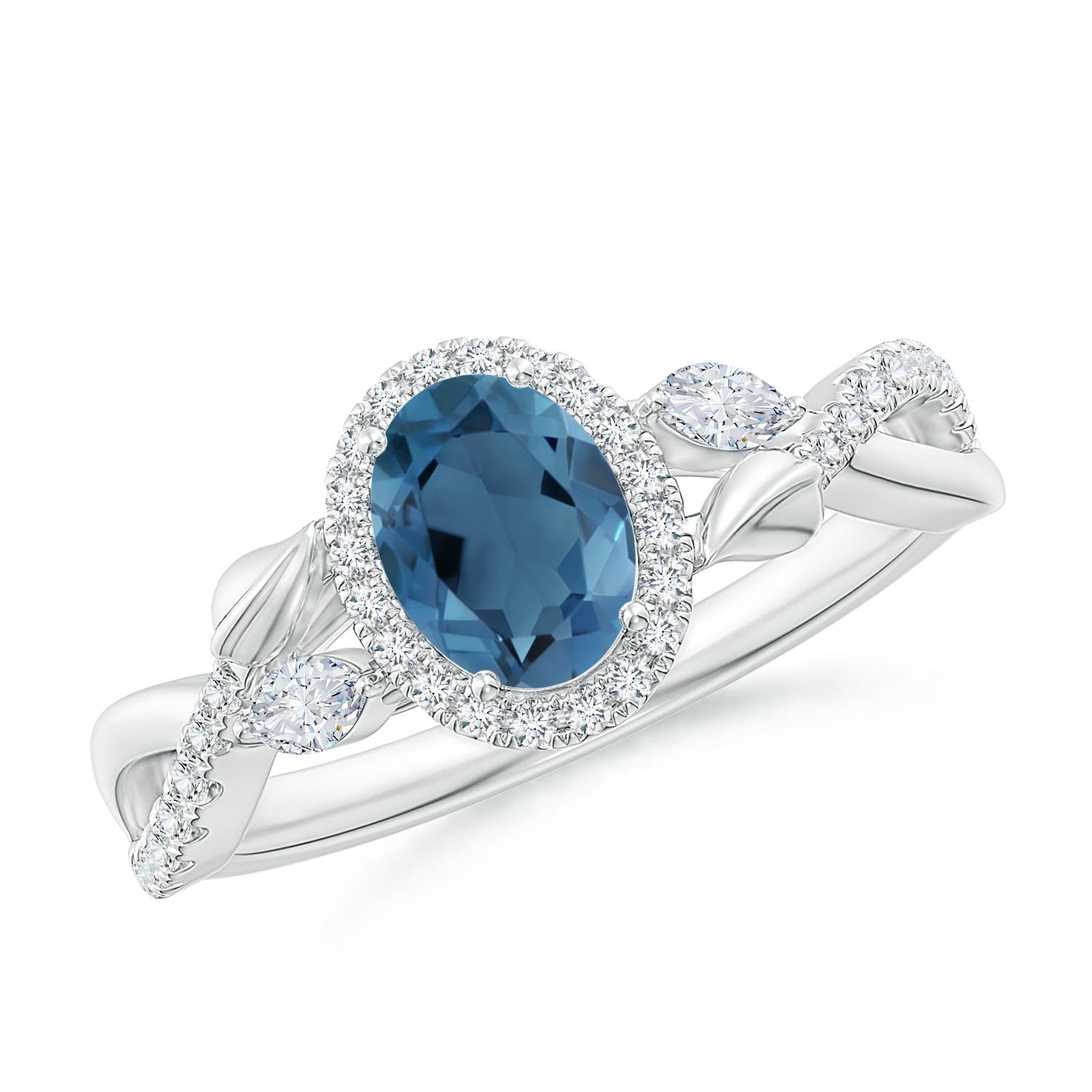 A - London Blue Topaz / 1.35 CT / 14 KT White Gold