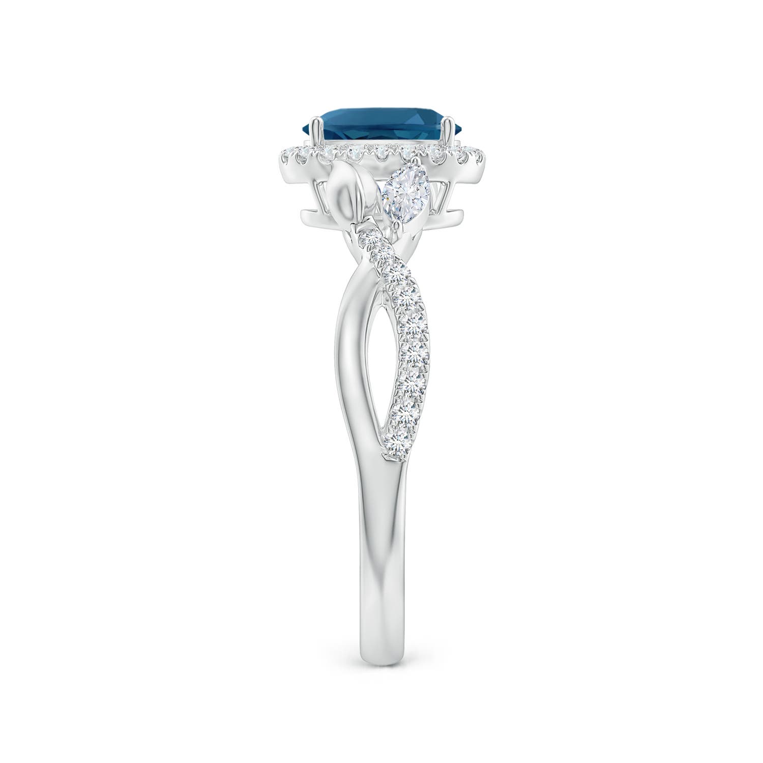 AAA - London Blue Topaz / 1.35 CT / 14 KT White Gold