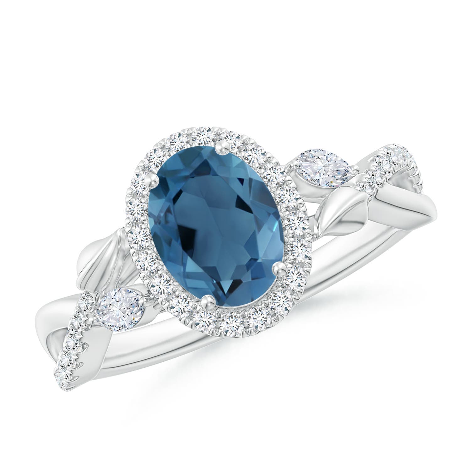 A - London Blue Topaz / 1.92 CT / 14 KT White Gold