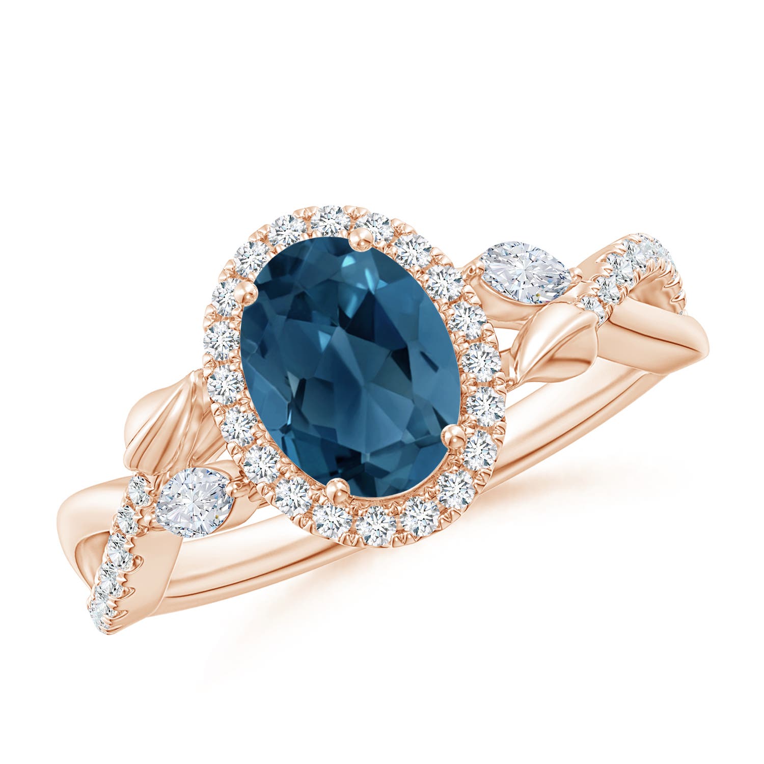 AA - London Blue Topaz / 1.92 CT / 14 KT Rose Gold