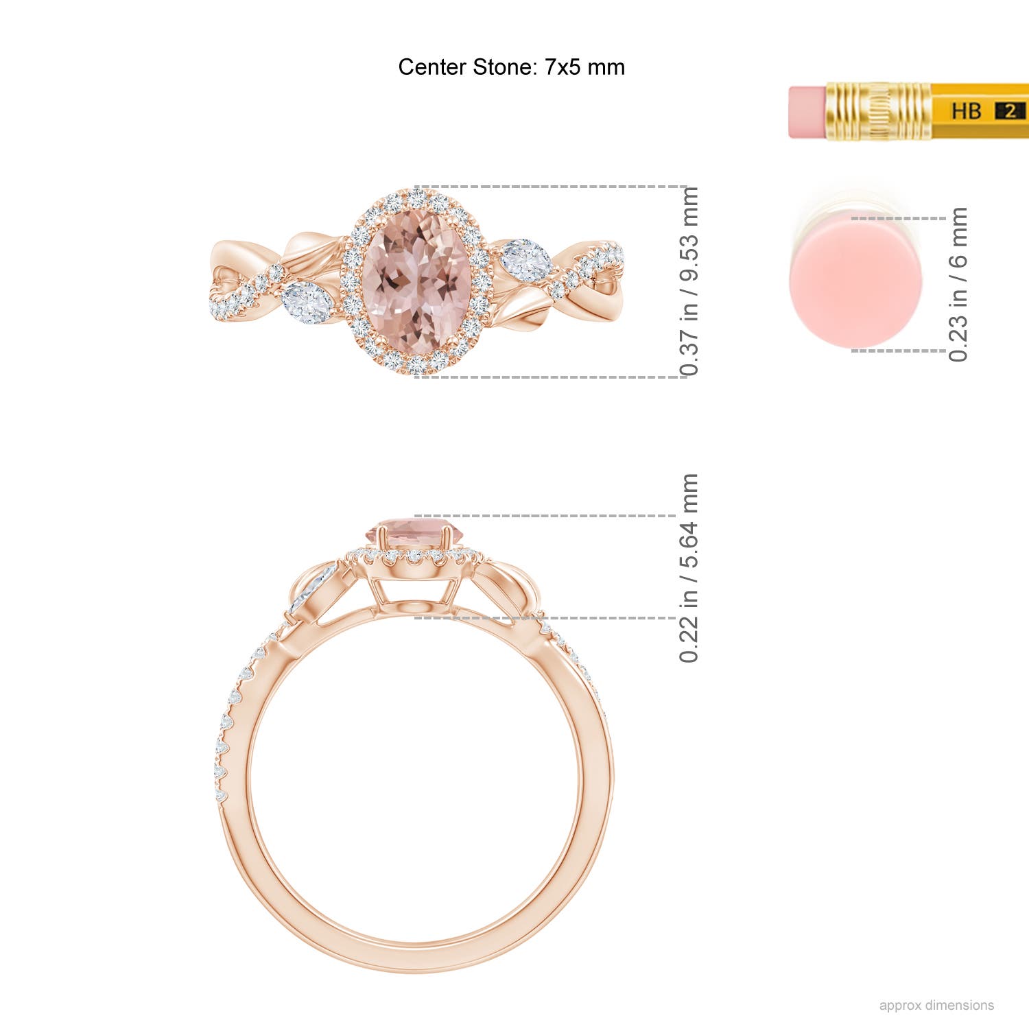 AAA - Morganite / 1.1 CT / 14 KT Rose Gold