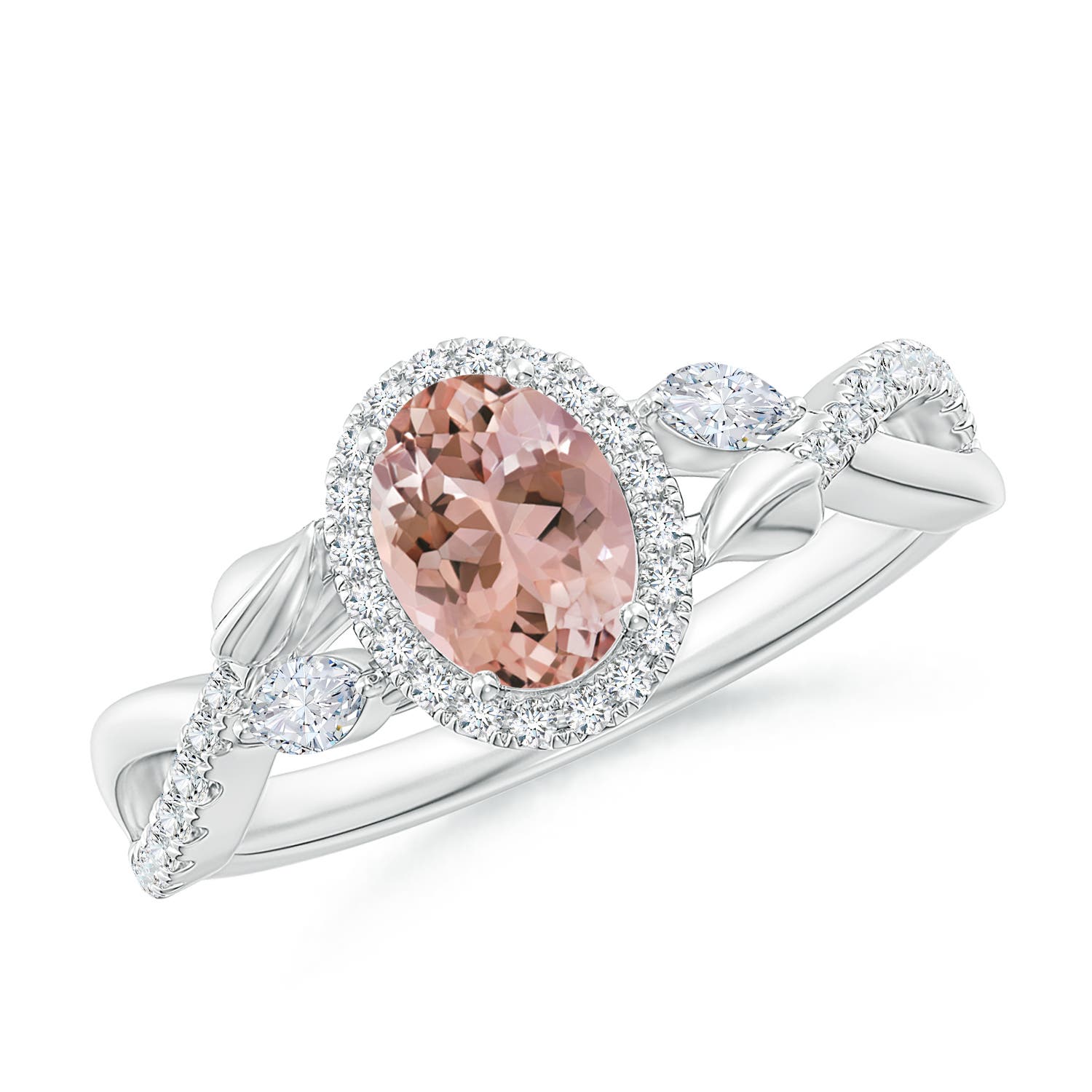 AAAA - Morganite / 1.1 CT / 14 KT White Gold